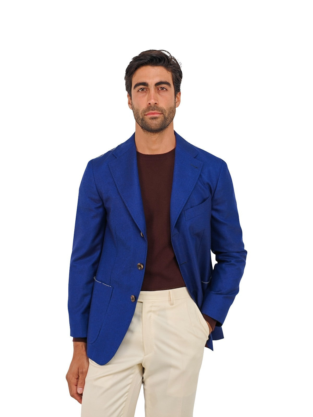 $2200 RUBINACCI NAPOLI Blue Jacket Sport Coat 100% Brushed Cashmere Twill