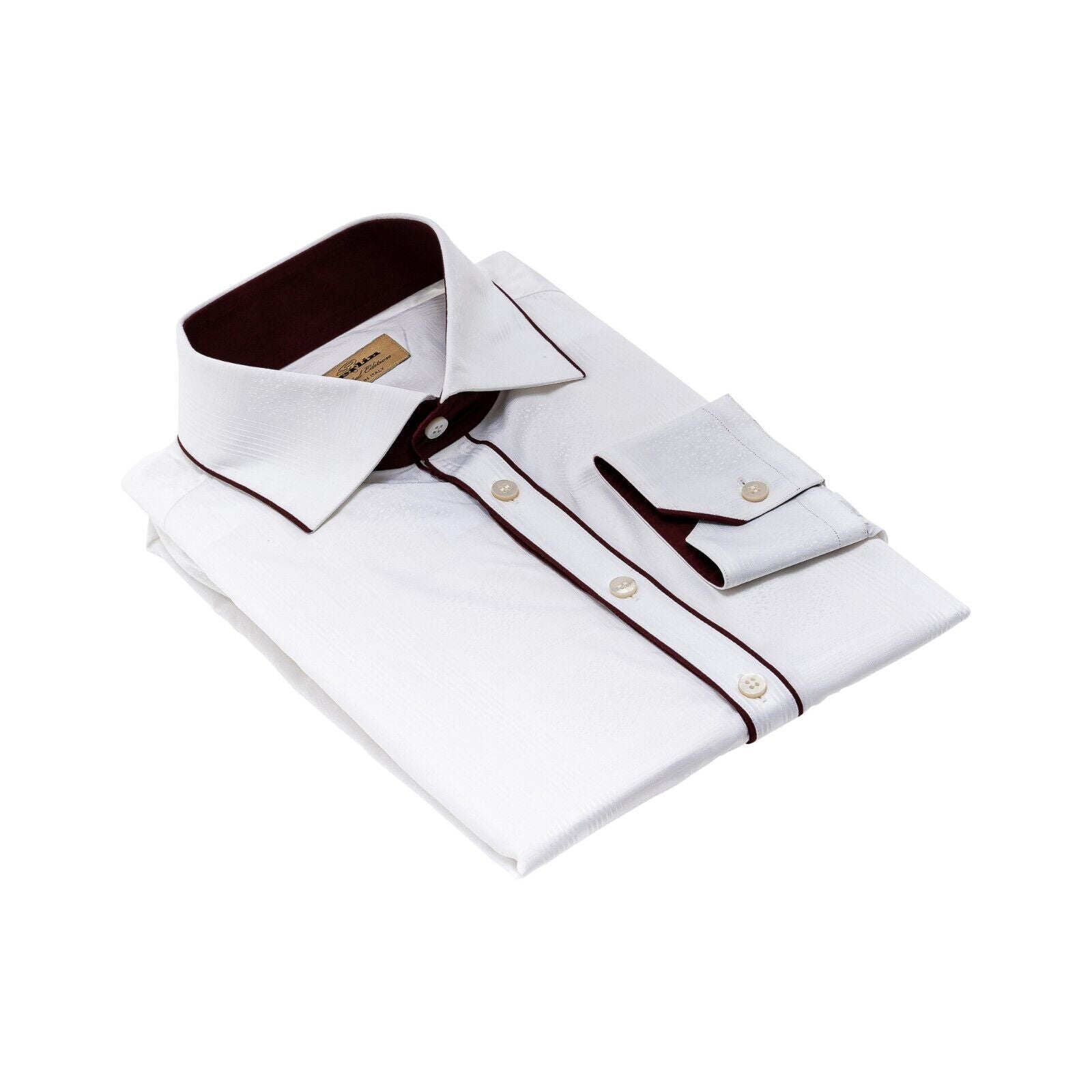 690$ LUXURY GERLIN Shirt White ALUMO Jacquard Cotton 16 - 41 7A BIJAN