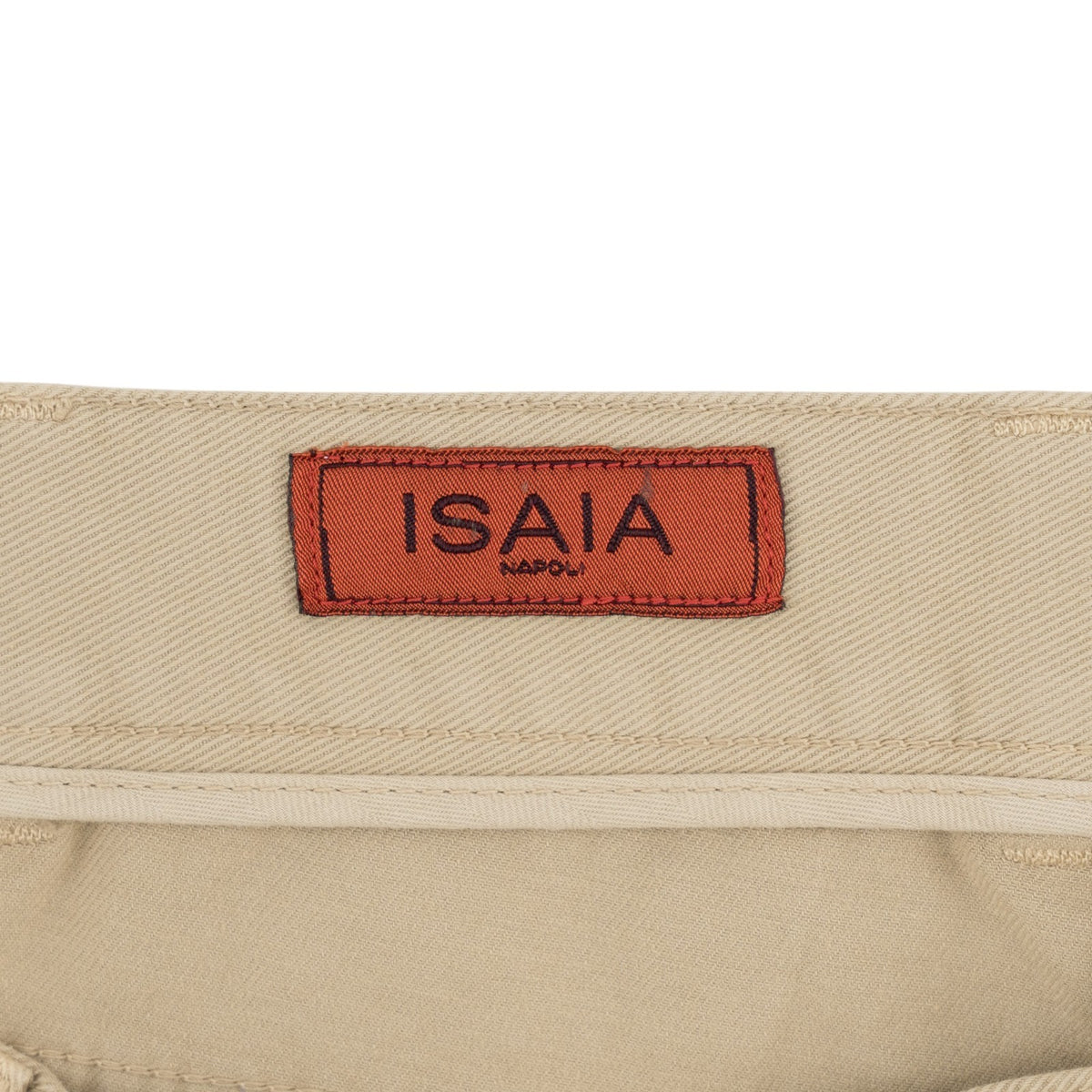 725$ ISAIA NAPOLI Beige 5 Pocket Denim Pant Cotton Slim Fit 32 US / 48 EU