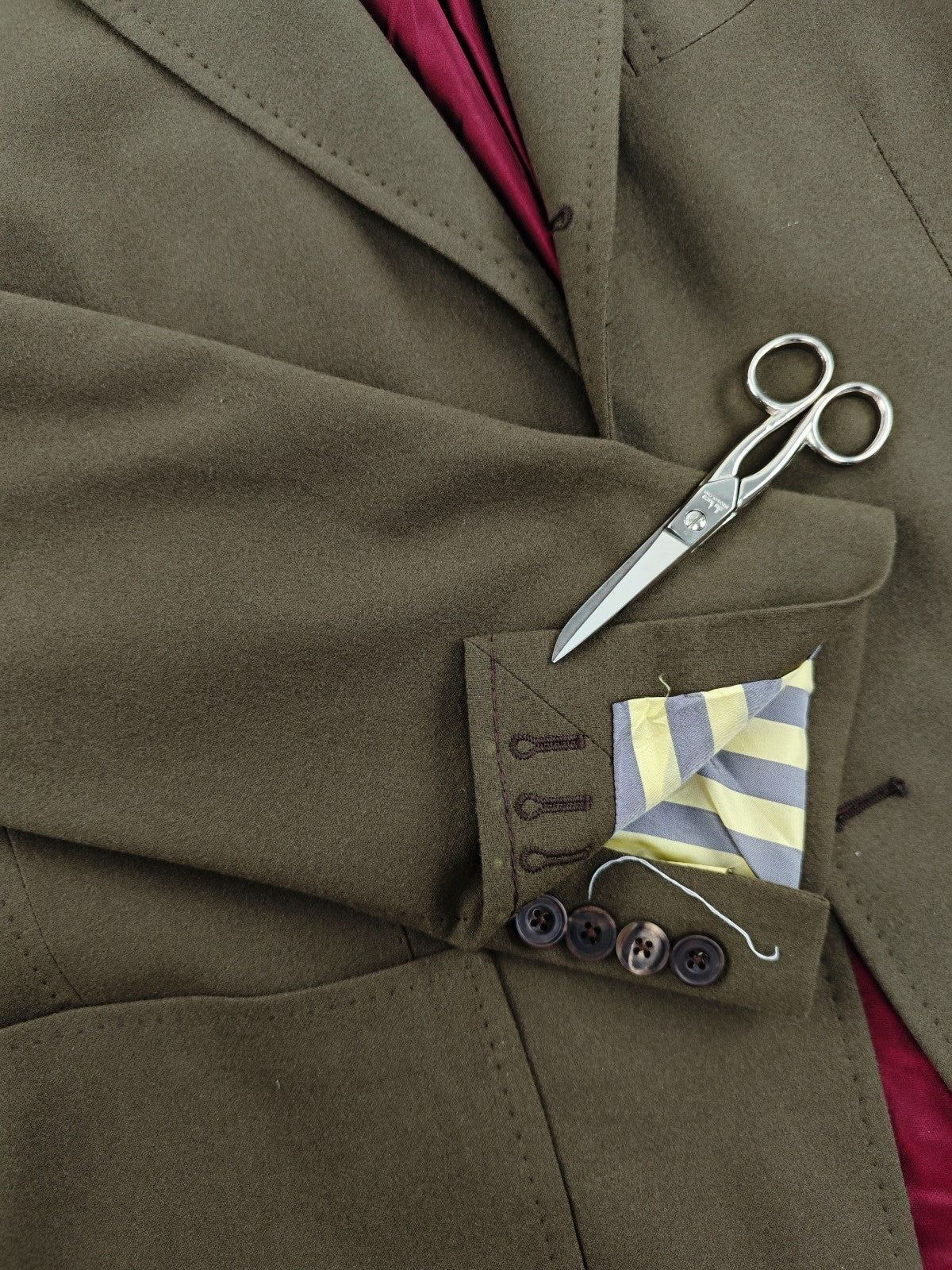 $1950 RUBINACCI NAPOLI Dark Green Jacket Sport Coat Cashmere Wool 42 US 52 EU