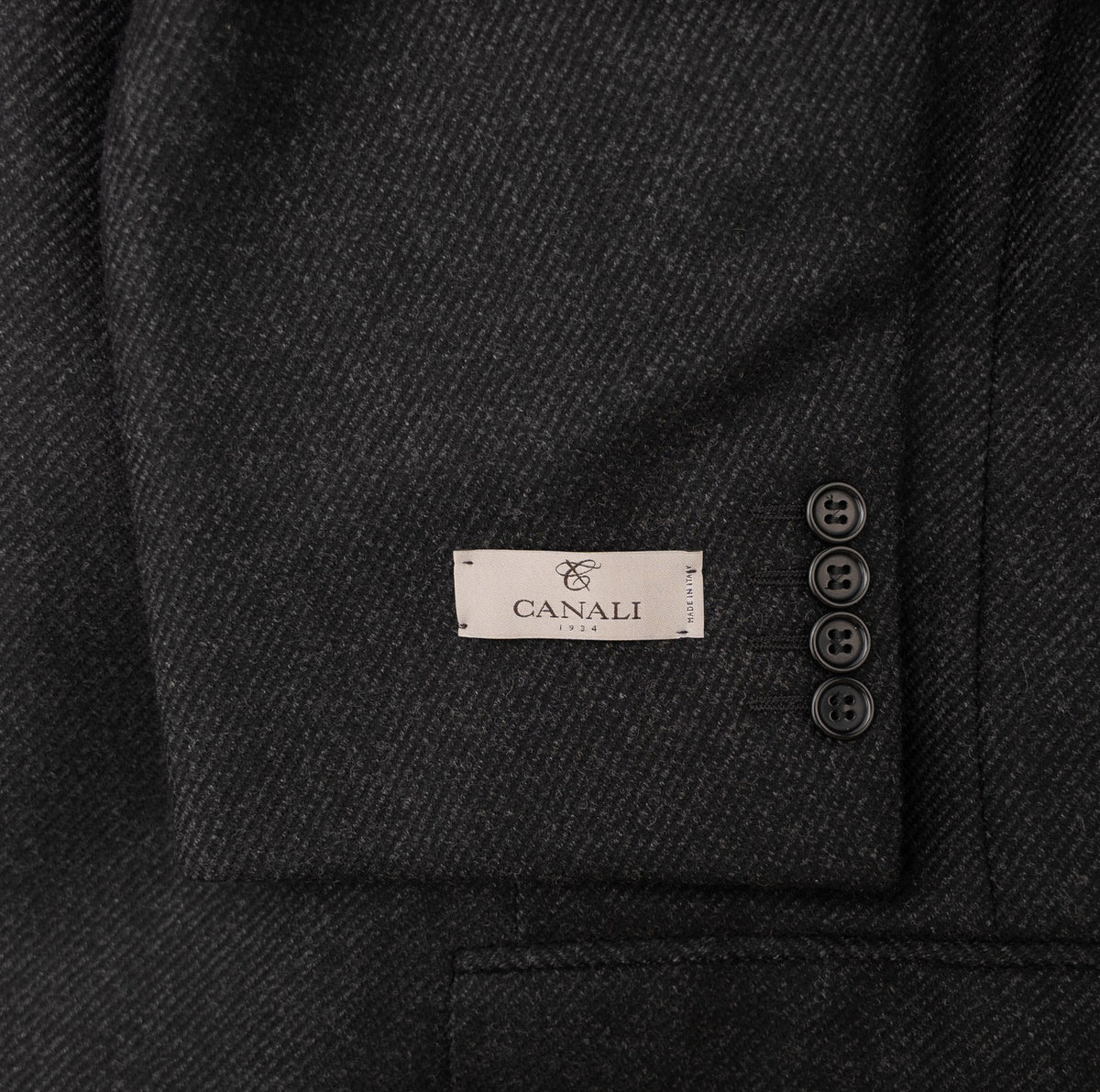 $2250 CANALI Charcoal Gray Overcoat Wool Water Resistant 48 US / 58 EU