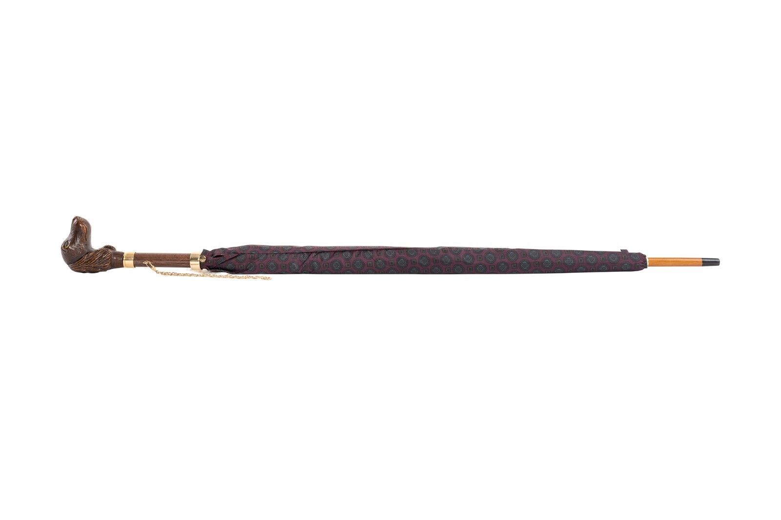 MARIO TALARICO NAPOLI Umbrella Burgundy Medallion "Animalier" Handmade Handle