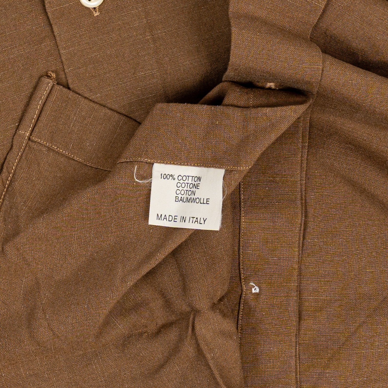 520$ RUBINACCI NAPOLI Brown Pocket Shirt Cotton Classic Fit Made in Napoli 3R