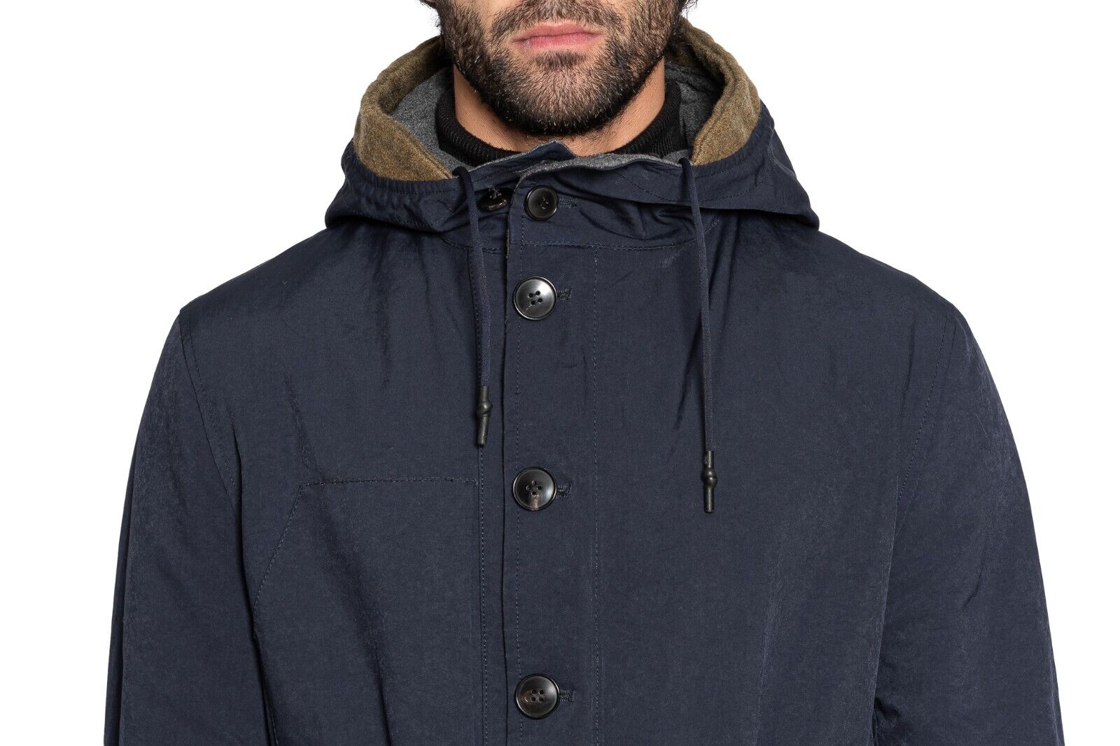 850$ M.I.D.A TOKYO-FIRENZE Parka Coat Reversible Wool Blue / Gray 42 US / 52 EU