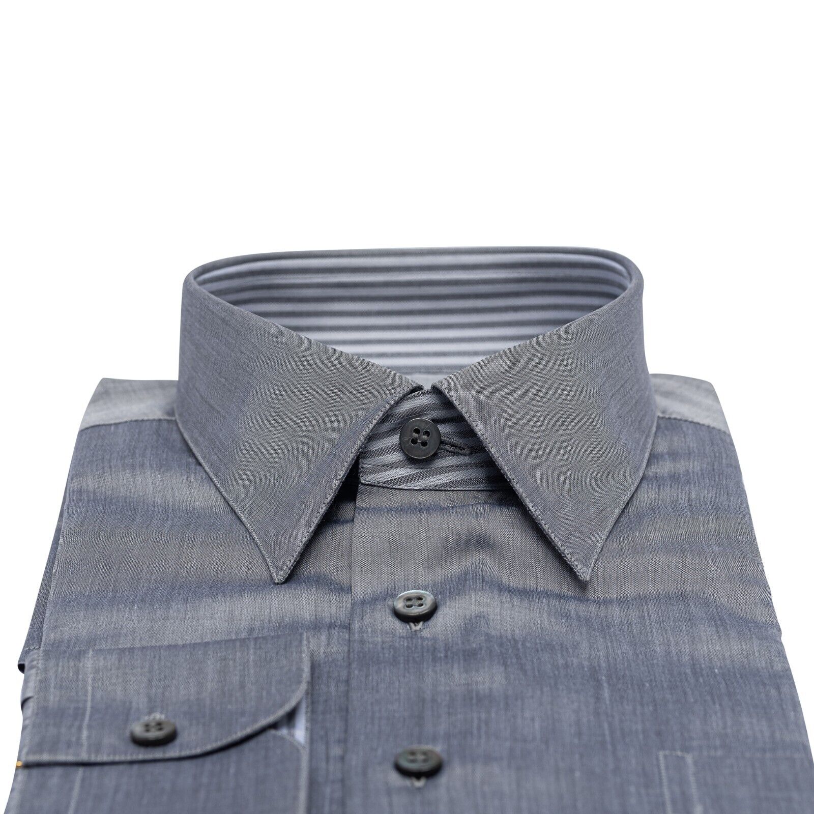 690$ ITALIAN LUXURY GERLIN Shirt Grey Fine Cotton 16 - 41 6M BIJAN