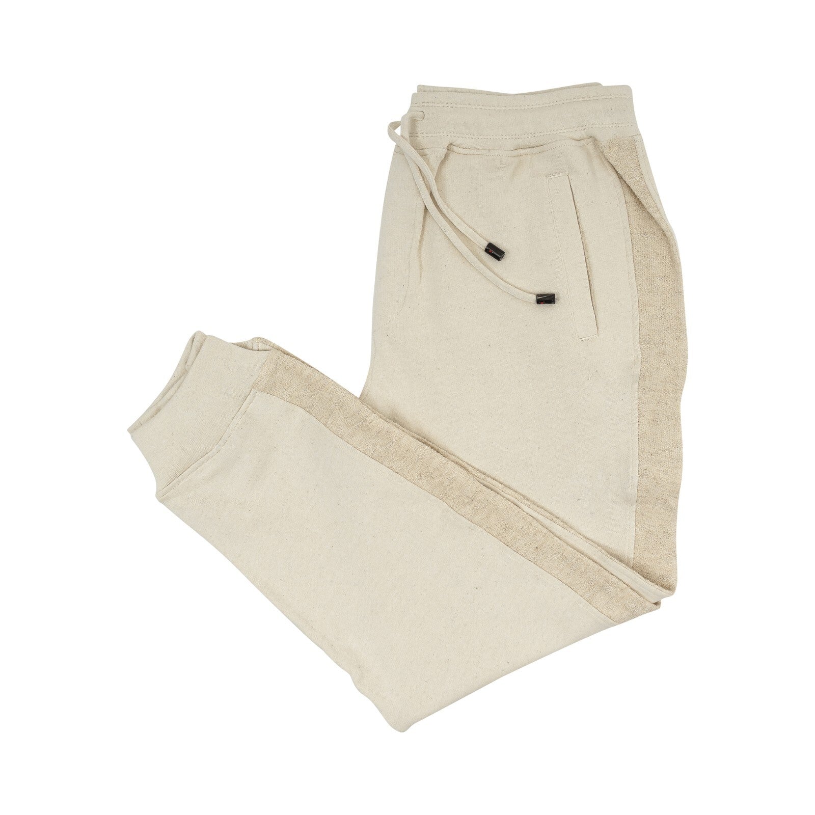 1100$ ISAIA NAPOLI Ivory Trackpant Drawstring Jogging Pant Cotton Linen Hemp XL