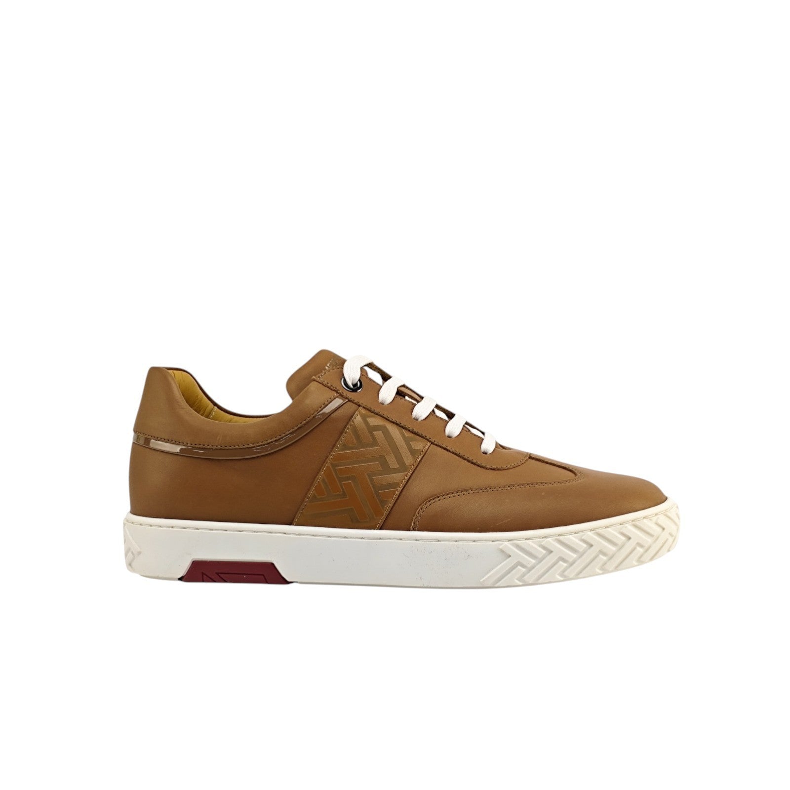 850$ TESTONI "Ravenna" Sneaker Shoes Interlocking Calf Brown 8 UK / 9 US / 42 IT