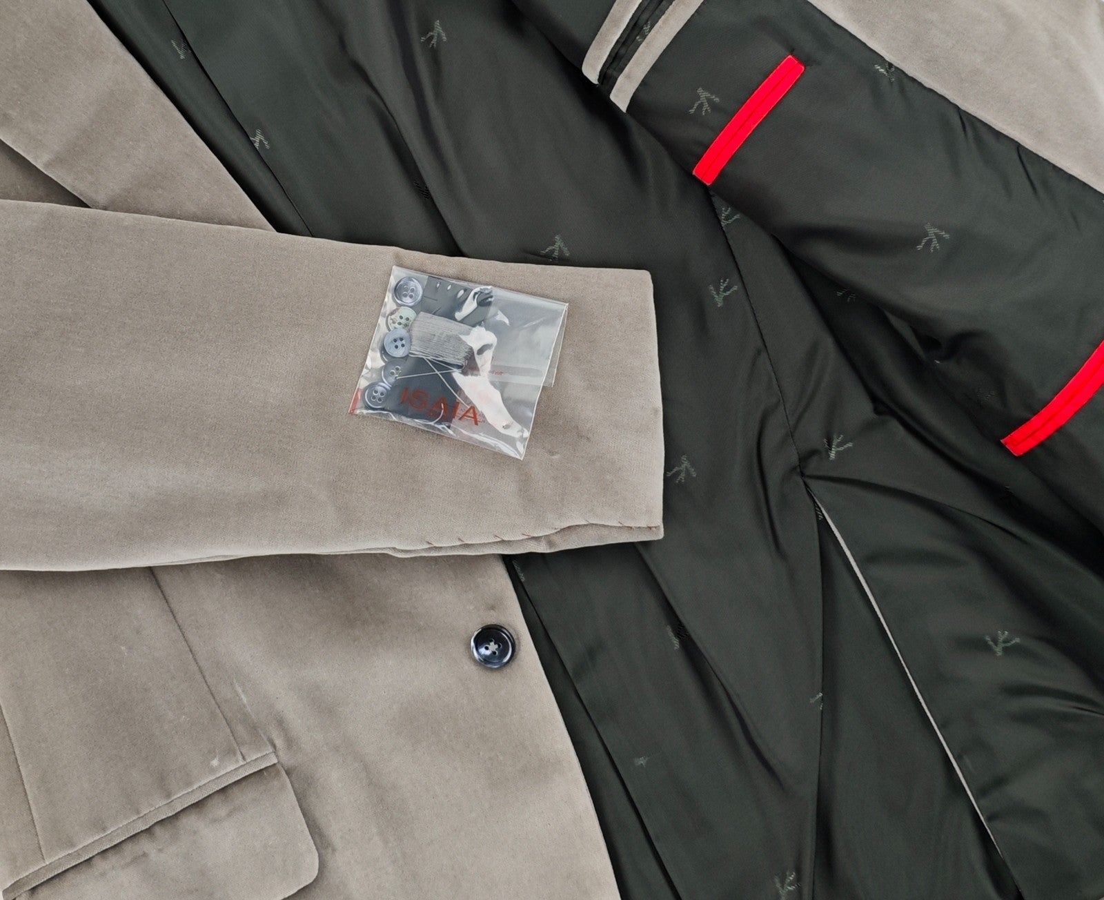 $6500 ISAIA NAPOLI "Amalfi" Gray Hand-Sewn Suit Velvet Cotton