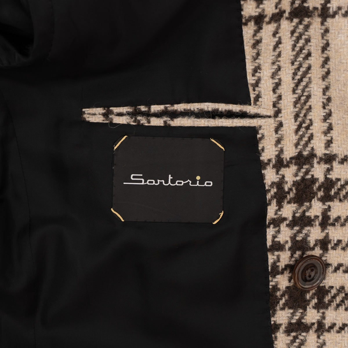 $3150 SARTORIO by KITON Beige Overcoat Alpaca / Wool Plaid 40 US / 50 EU
