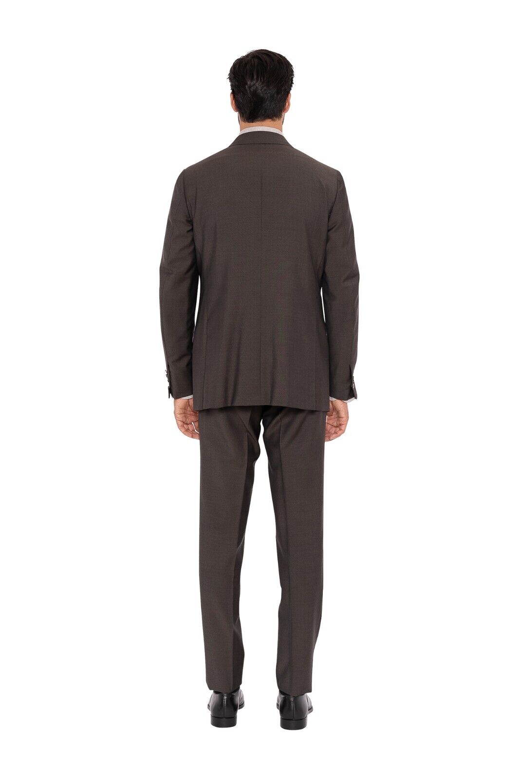 $6200 ISAIA NAPOLI Brown Hand-Sewn Solid Suit Fine Wool / Mohair Drop 7 Regular