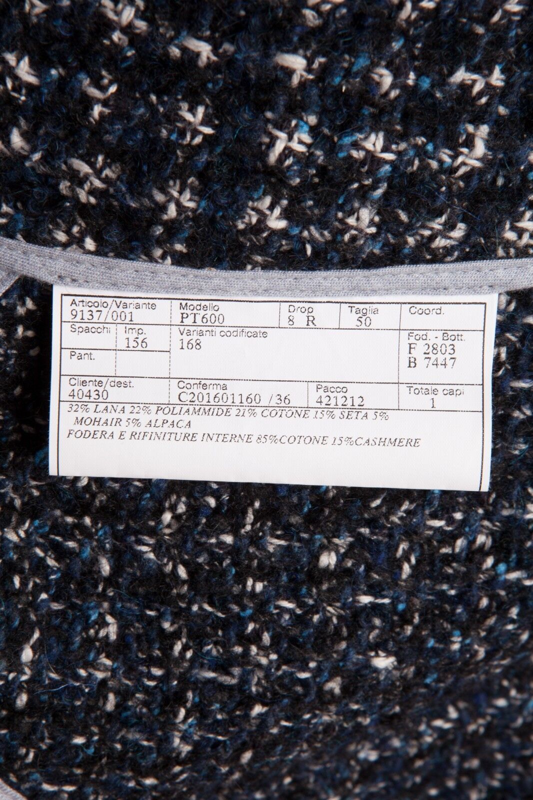 $2750 BELVEST Blue Wool Alpaca Mohair Cotton Silk Coat 40 US / 50 EU Drop 8R