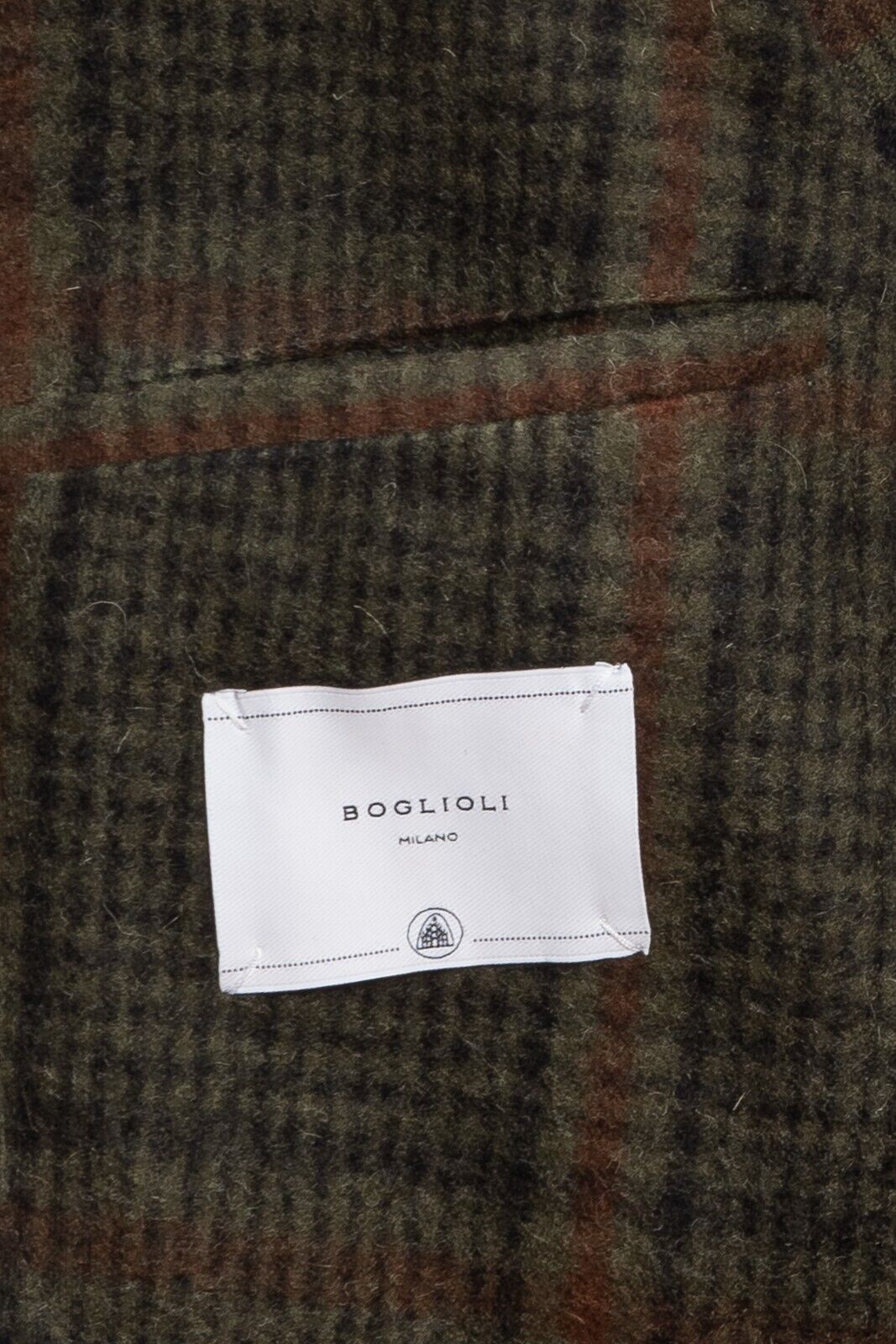 $1850 BOGLIOLI MILANO Checks Dark Green Coat Flannel Wool 38 US / 48 EU