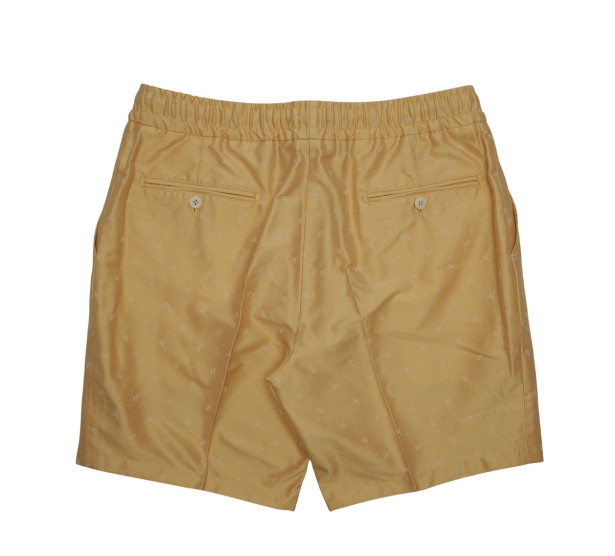 950$ ISAIA "Logo" Gold Drawstring Short Pant Cotton Relaxed Fit 36 US / 52 EU