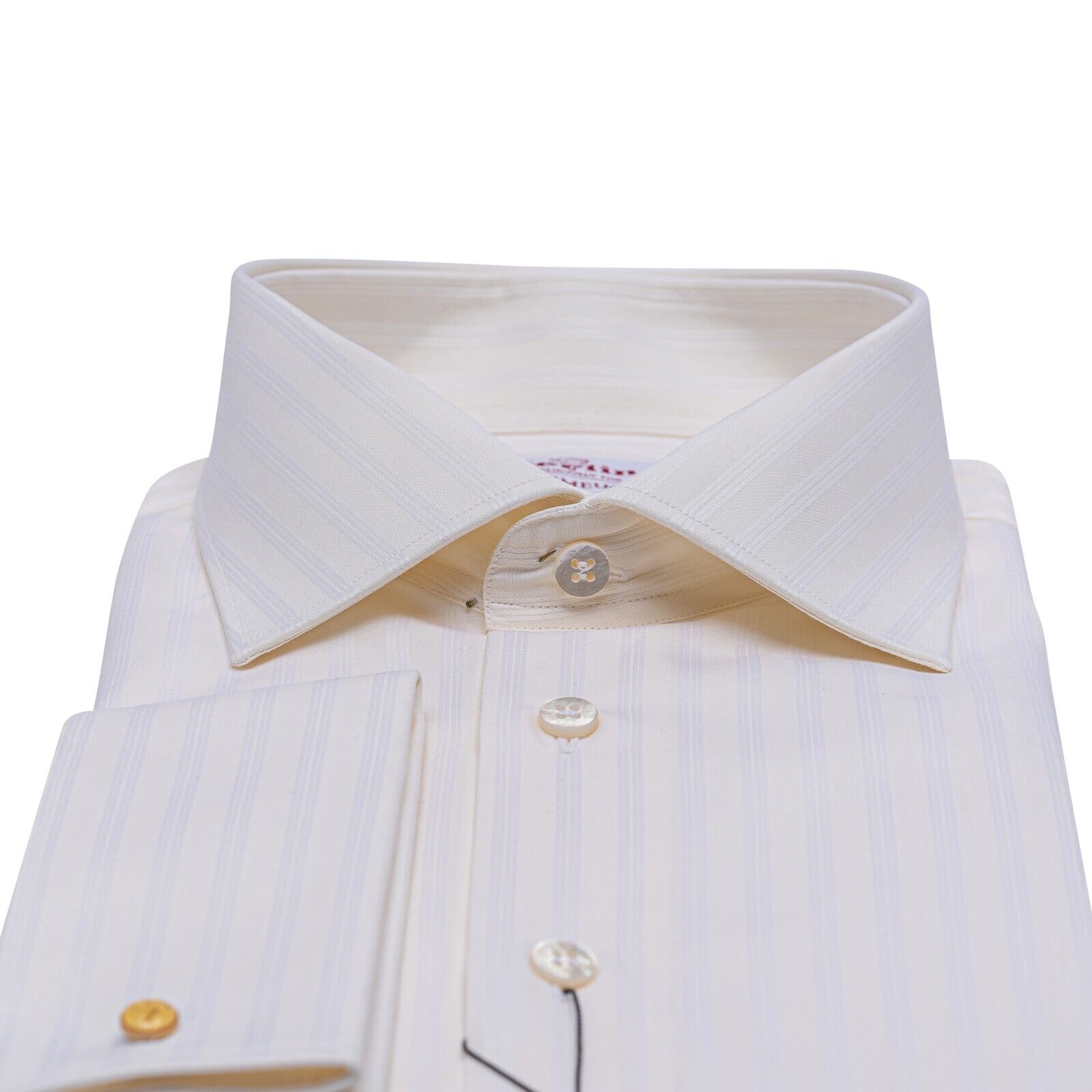 690$ LUXURY GERLIN Shirt Light Yellow ALUMO Cotton Jacquard 2D BIJAN