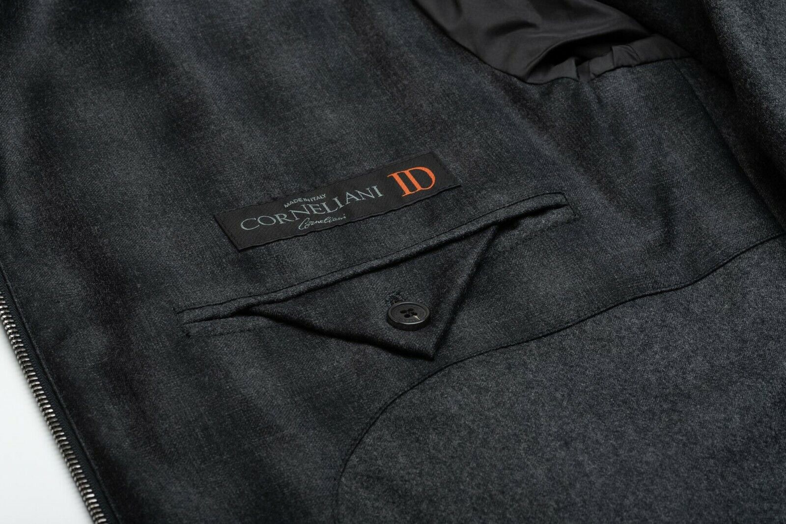 890$ CORNELIANI Coat Jacket Blouson Outwear Gray Pure Wool Padded 40 US / 50 EU