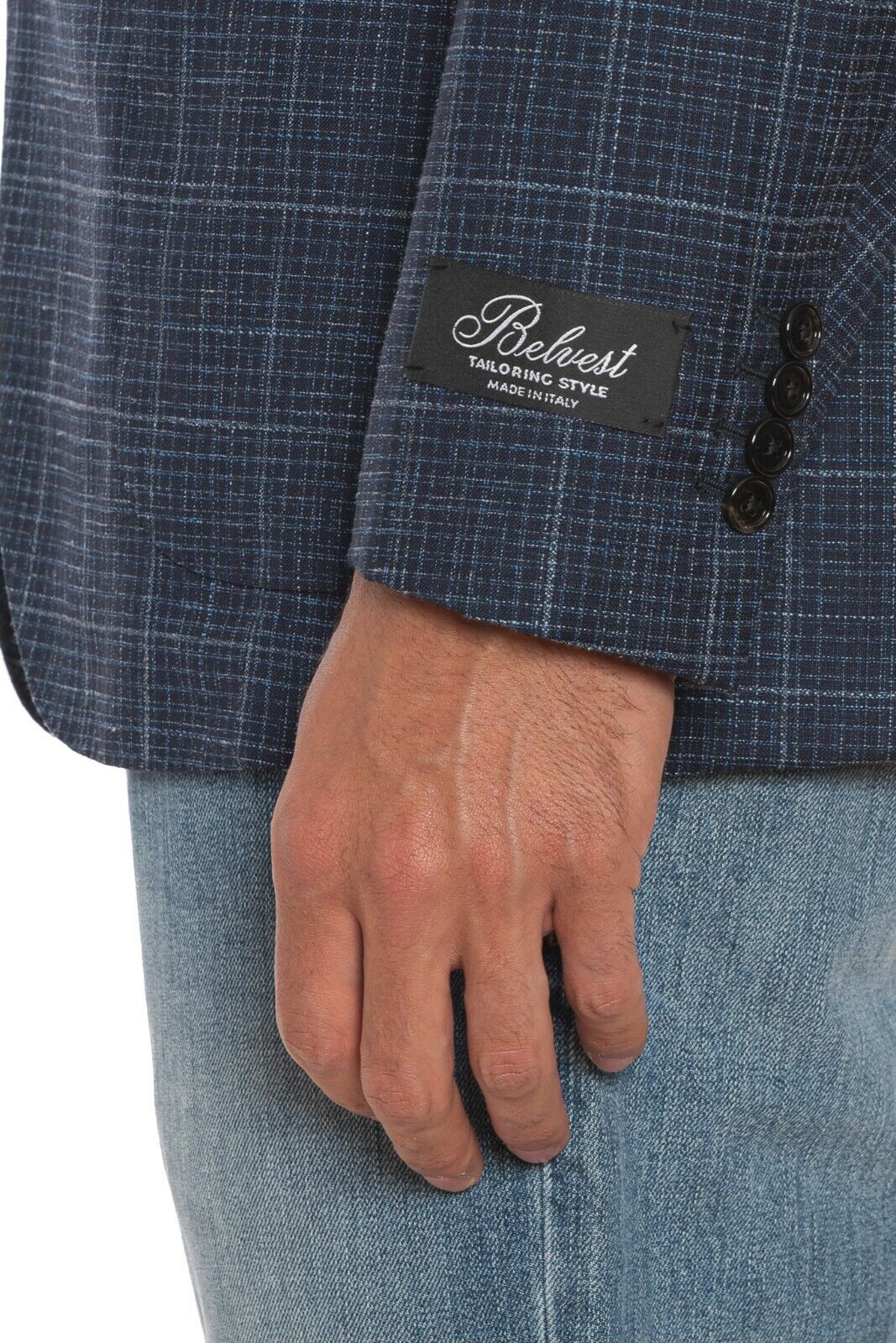 $2200 BELVEST Jacket Blue Wool Cotton Linen 44 US / 54 EU Drop 7R JACKETINTHEBOX