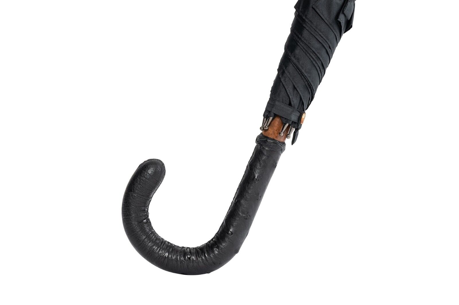 RARE!! MARIO TALARICO NAPOLI Umbrella Black Handmade Real "OSTRICH" Handle