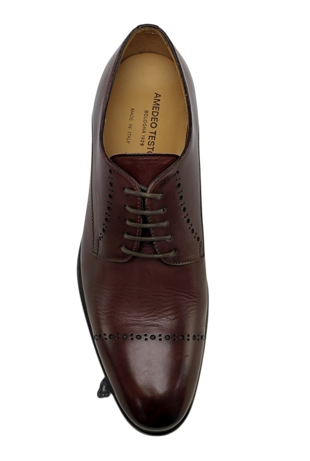 1350$ TESTONI "Positano" Derby Shoes Antique Calf Brown 8 UK / 9 US / 42 IT