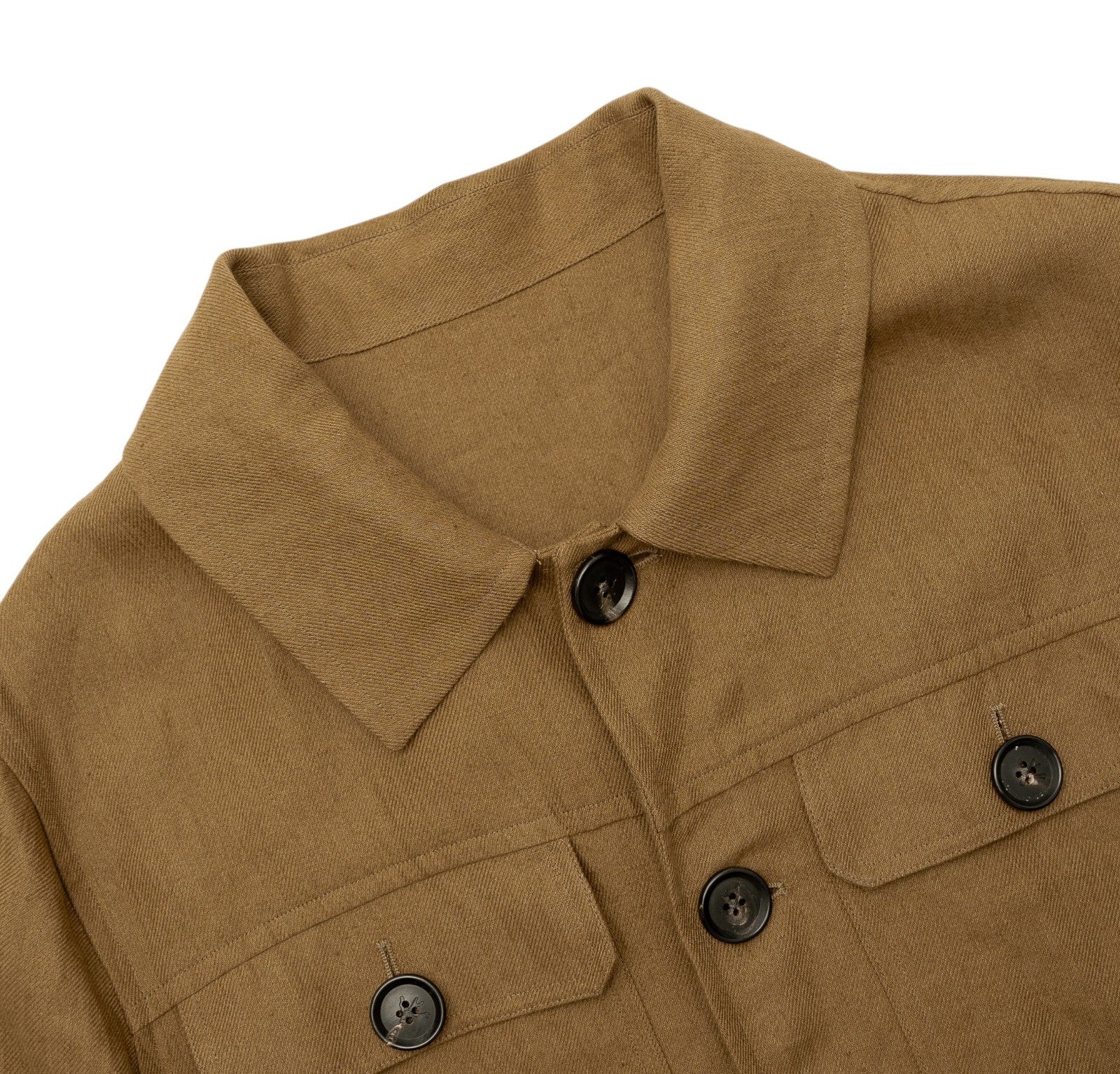 $2800 ISAIA NAPOLI Tobacco Hand-Sewn Safari Jacket 100% Linen 38 US / 48 EU