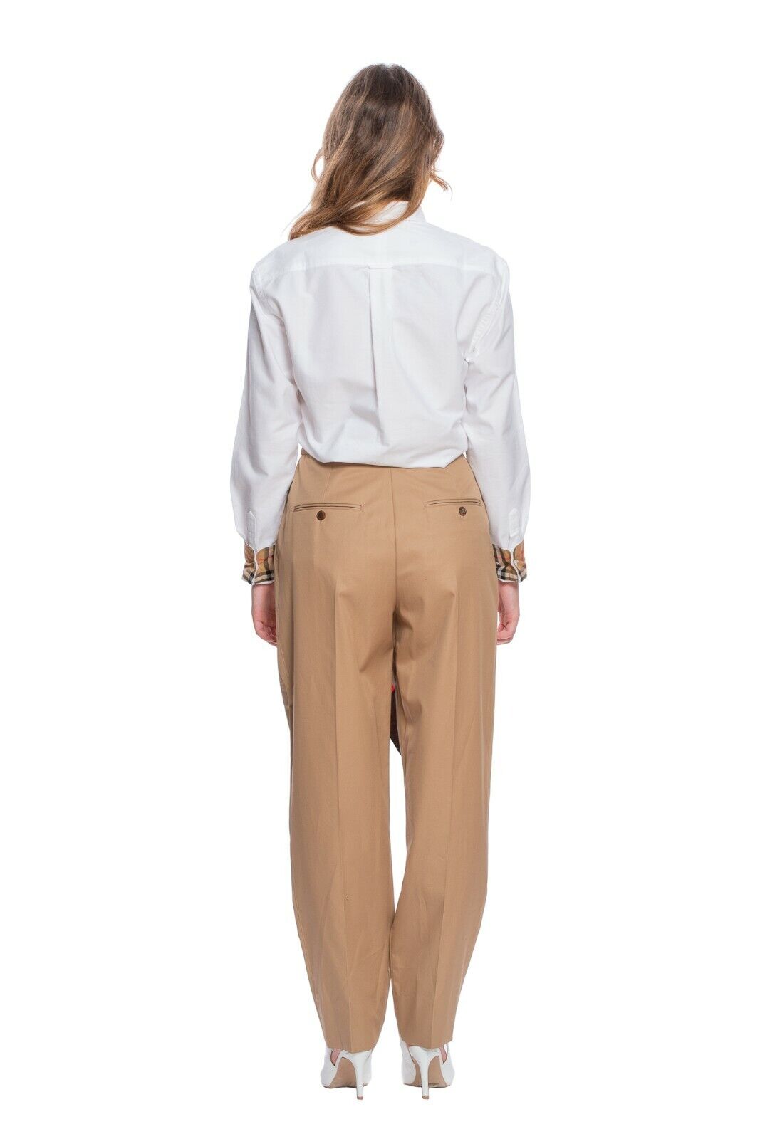 $1290 BURBERRY Tapered Pant Trouser Silk Scarf Belt SOCIETY 6 US / 40 IT / 8 UK