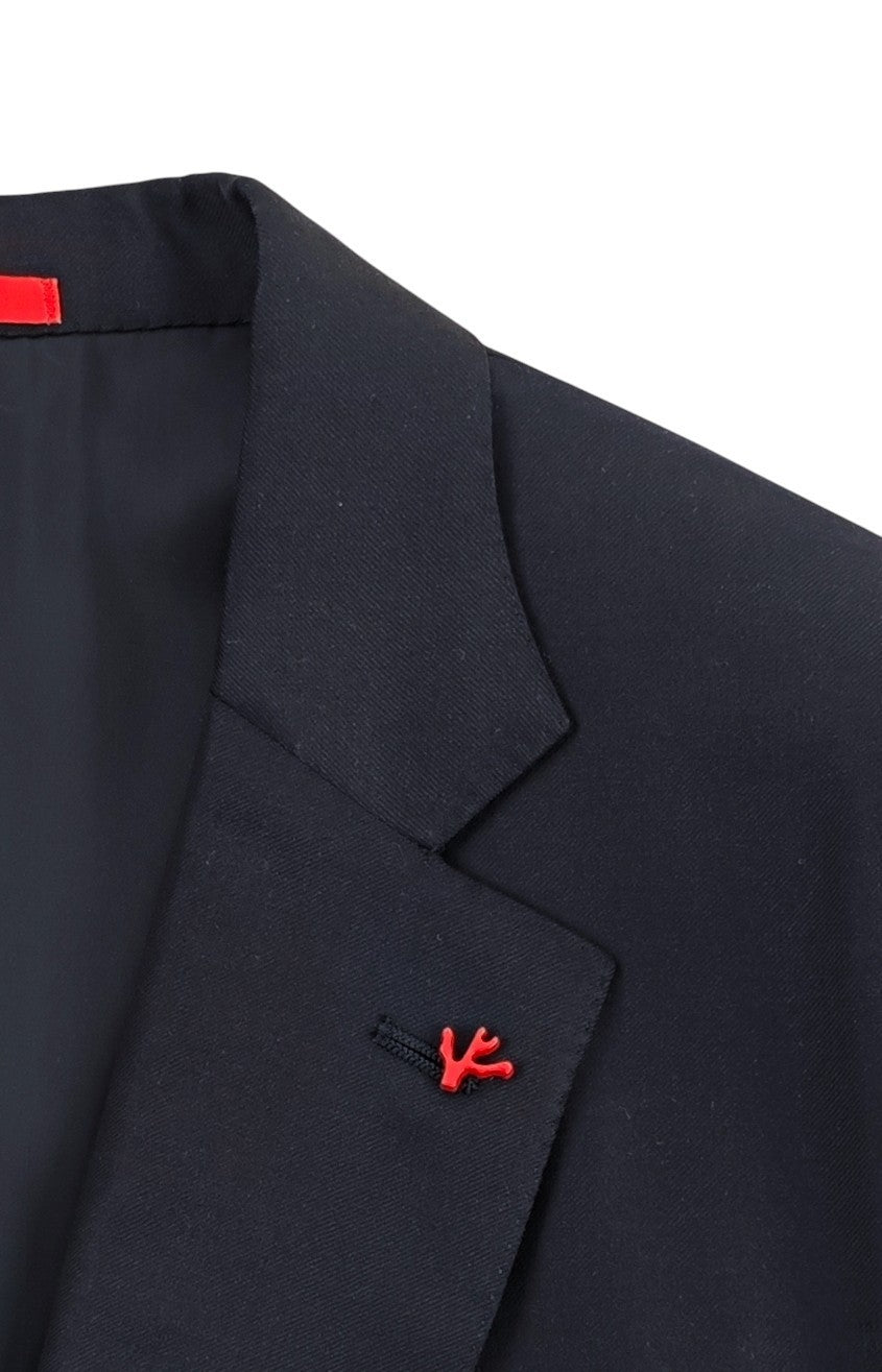 $6500 ISAIA NAPOLI Blue Midnight Hand-Sewn Suit Wool 100's 48 US / 58 EU