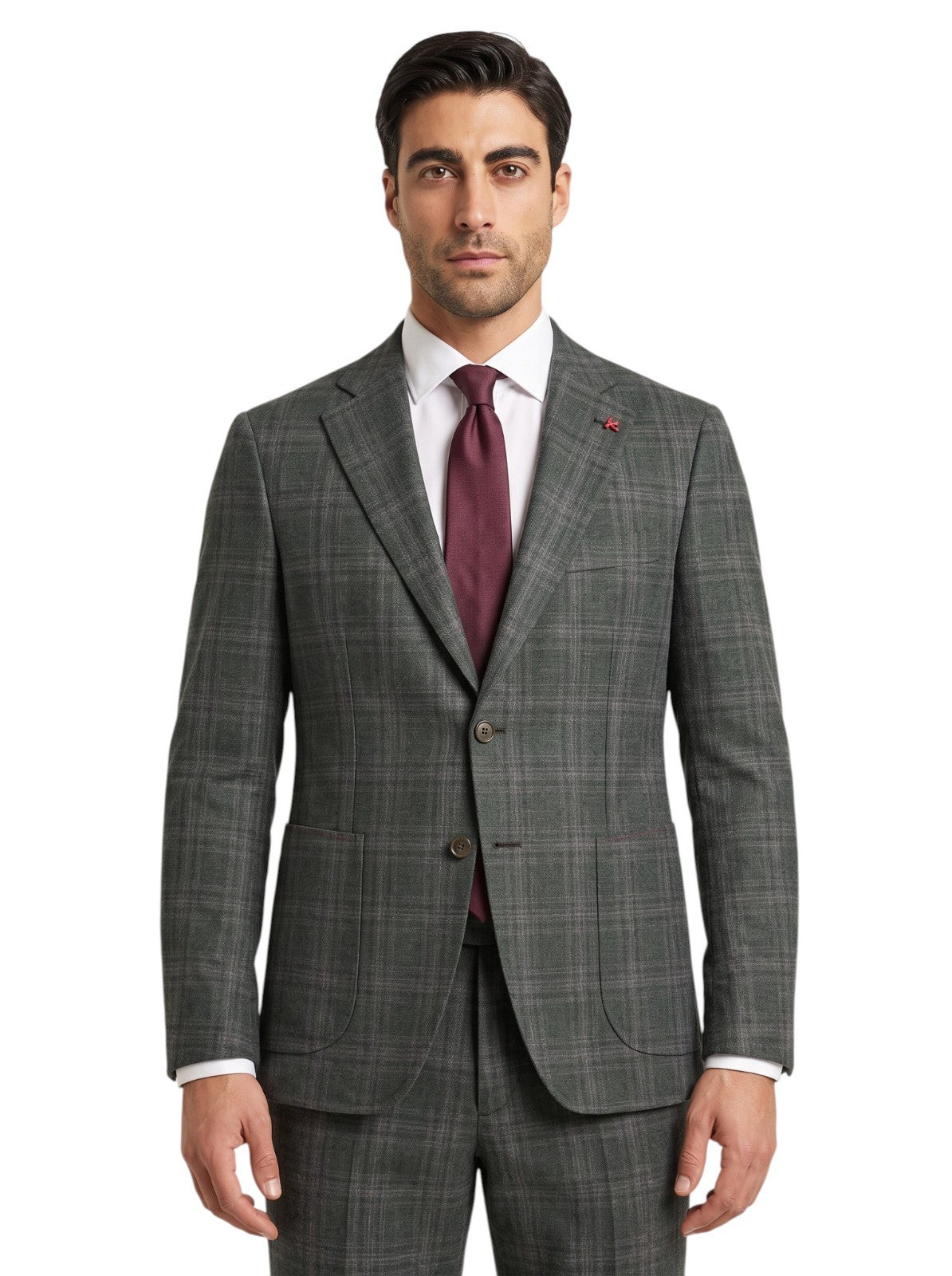 $6600 ISAIA NAPOLI "Capri" Green Suit Soft Wool Plaids 38 US / 48 EU 7R