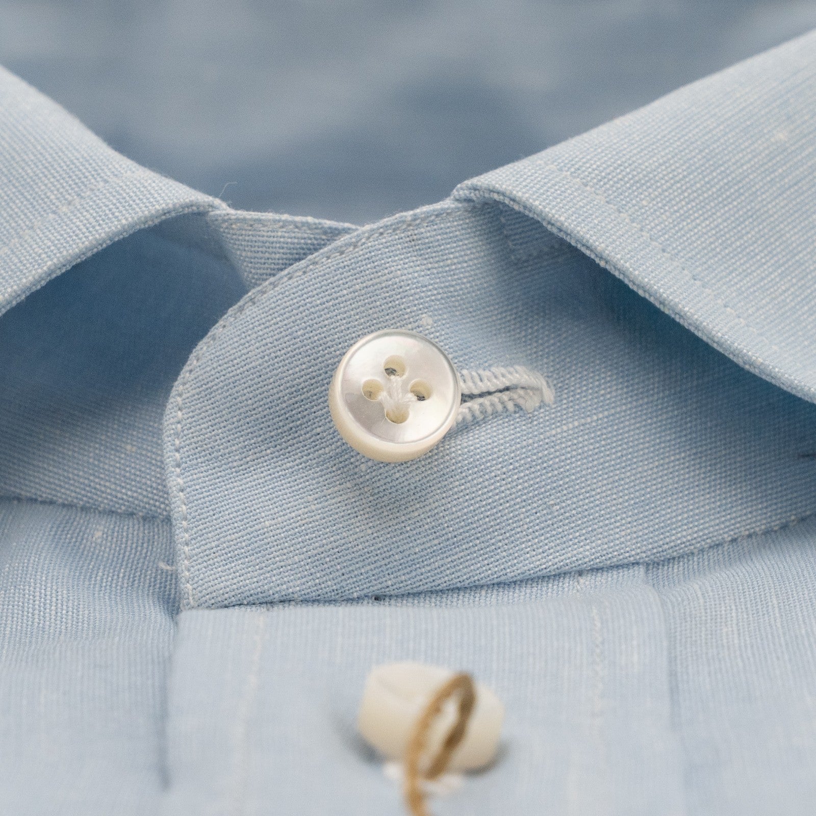 450$ LUIGI BORRELLI Dress Shirt Light Blue 8 Hand Steps Cotton 15.75 - 40