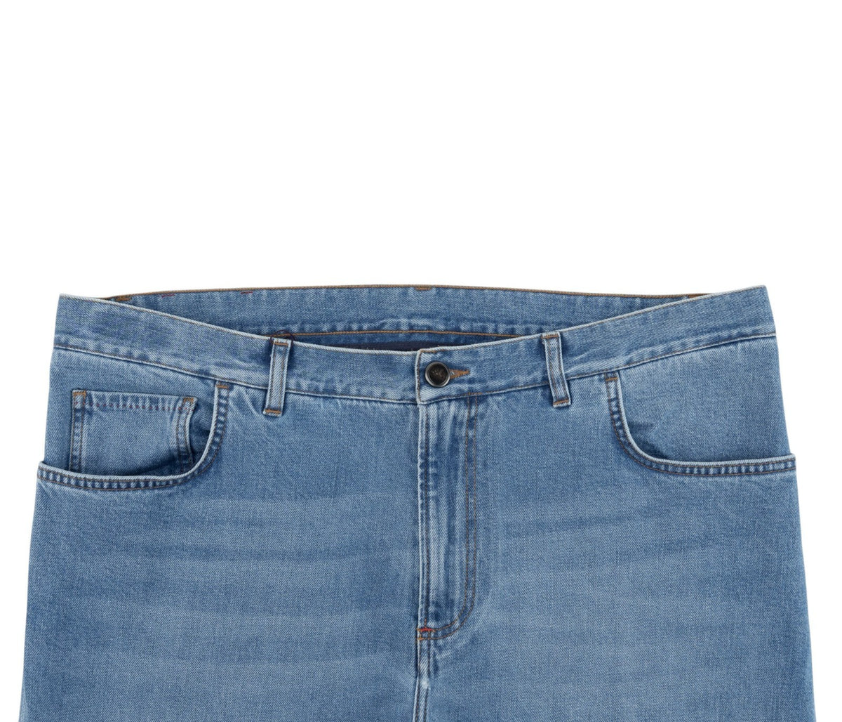 715$ ISAIA NAPOLI Washed Denim Jeans 5 Pockets Cotton Regular Fit 38 US / 54 IT