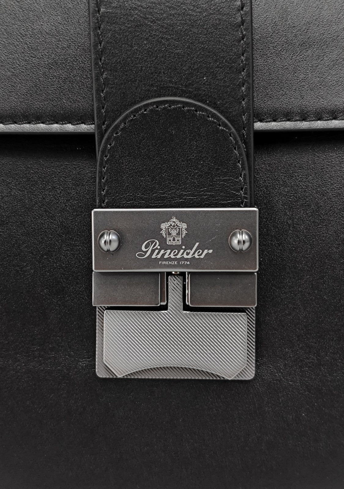 1450$ PINEIDER FIRENZE 1774 Grained Calf Work Doctor Bag Laptop Black