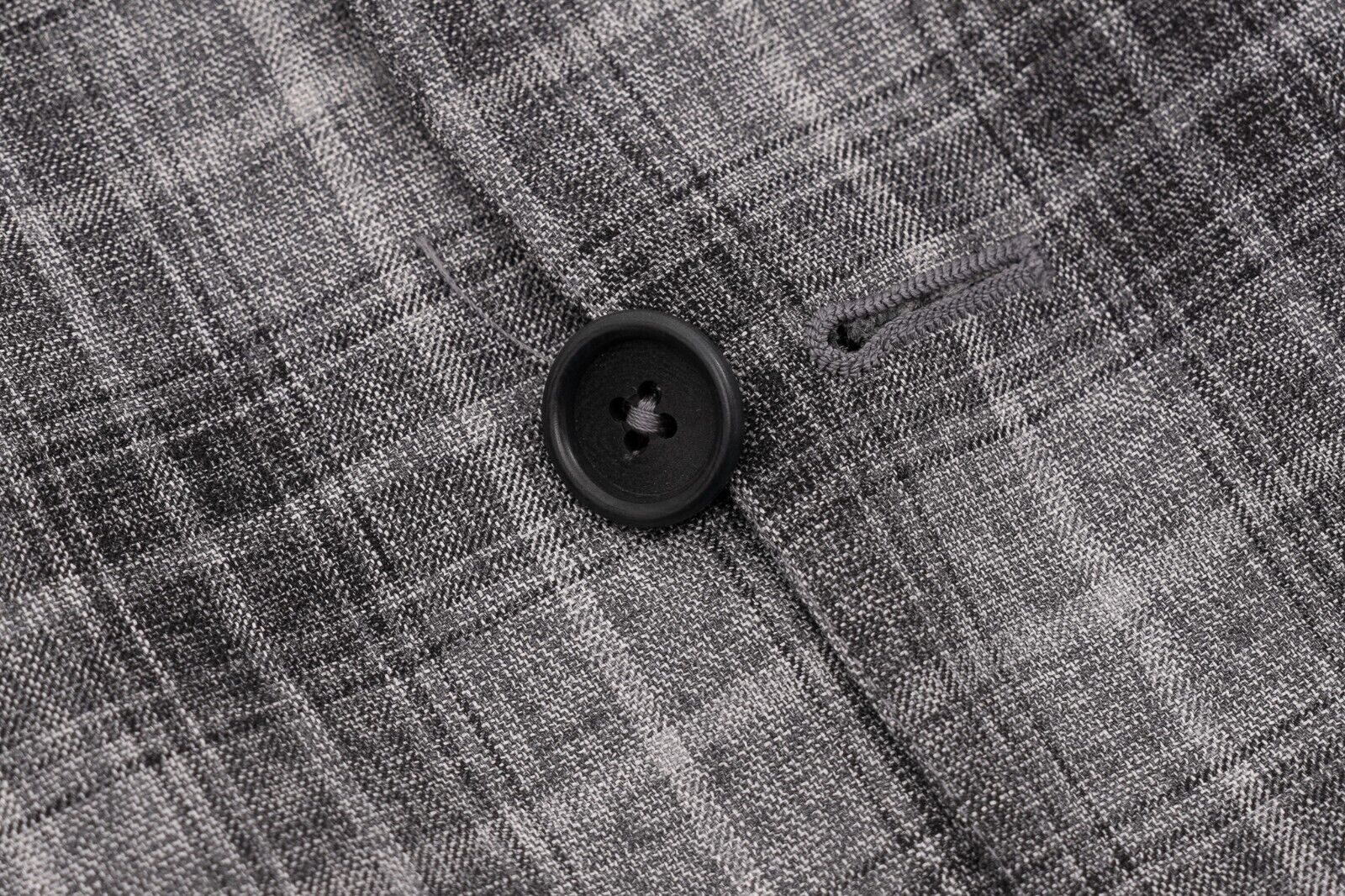 $1800 EIDOS by ISAIA NAPOLI Gray Checks Suit Cotton Wool Silk