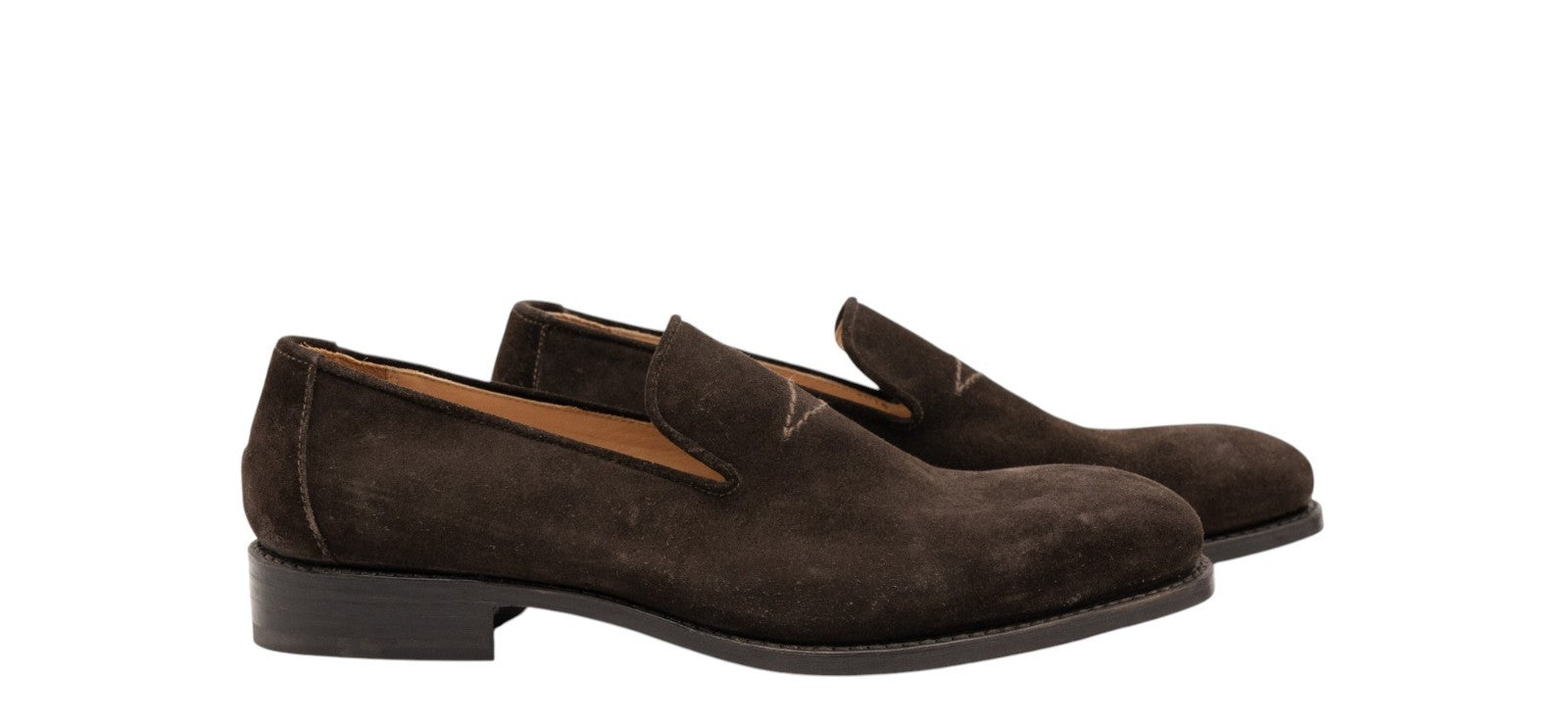 1050$ MARIANO RUBINACCI NAPOLI Slippers Loafers Shoes Dark Brown Suede