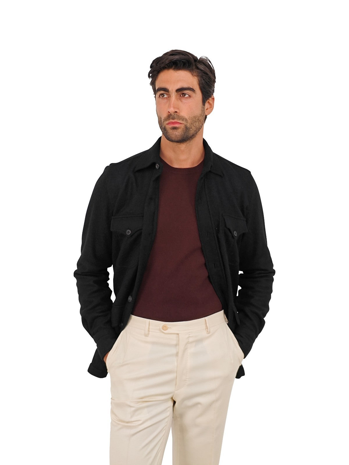 $2300 RUBINACCI NAPOLI Black Sahariana Jacket Baby Alpaca Size S