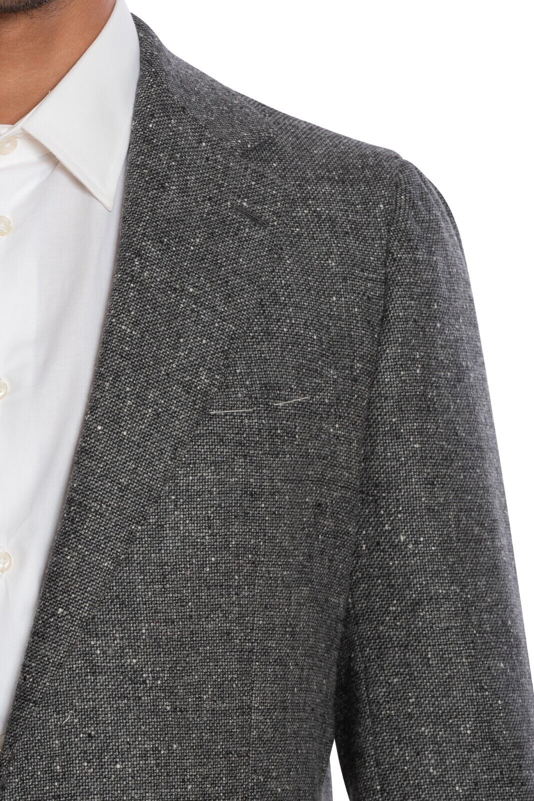 $2050 LUIGI BORRELLI "FIRENZE" Hand-Sewn Gray Jacket Sport Coat Donegal Wool