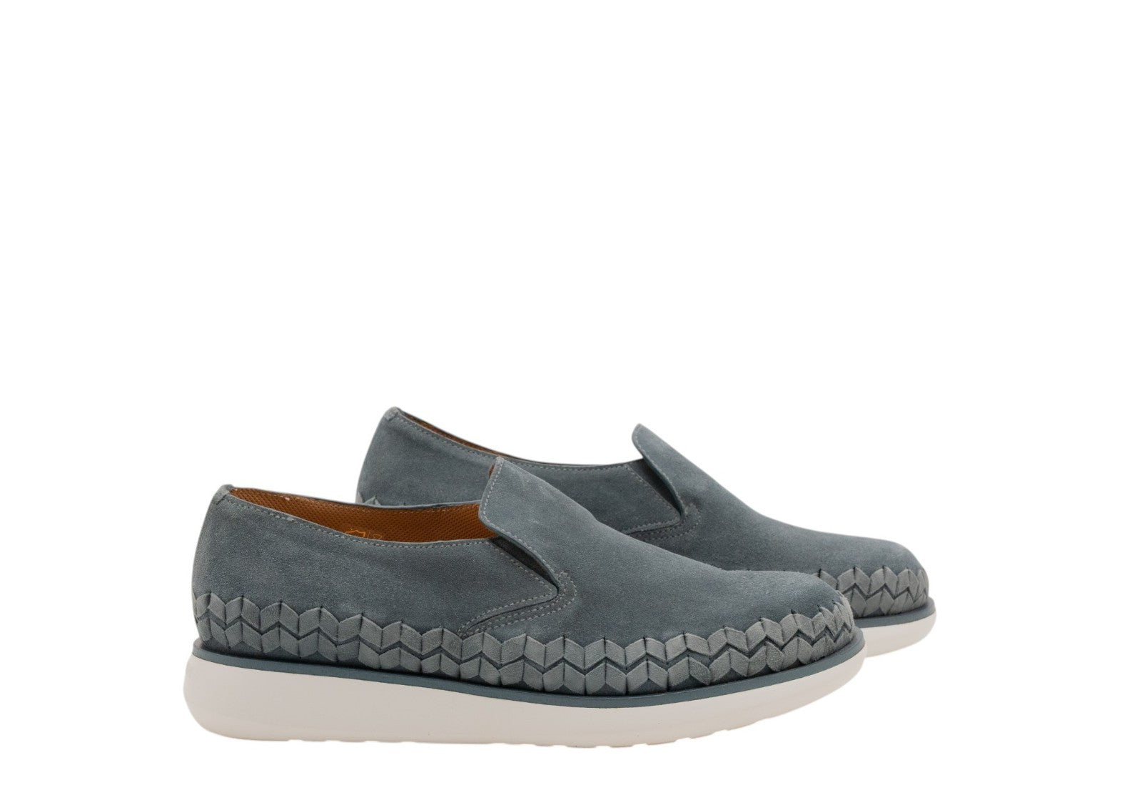 $1050 GIORGIO ARMANI Sneakers Shoes Slip-On Petroleum Green Woven Suede