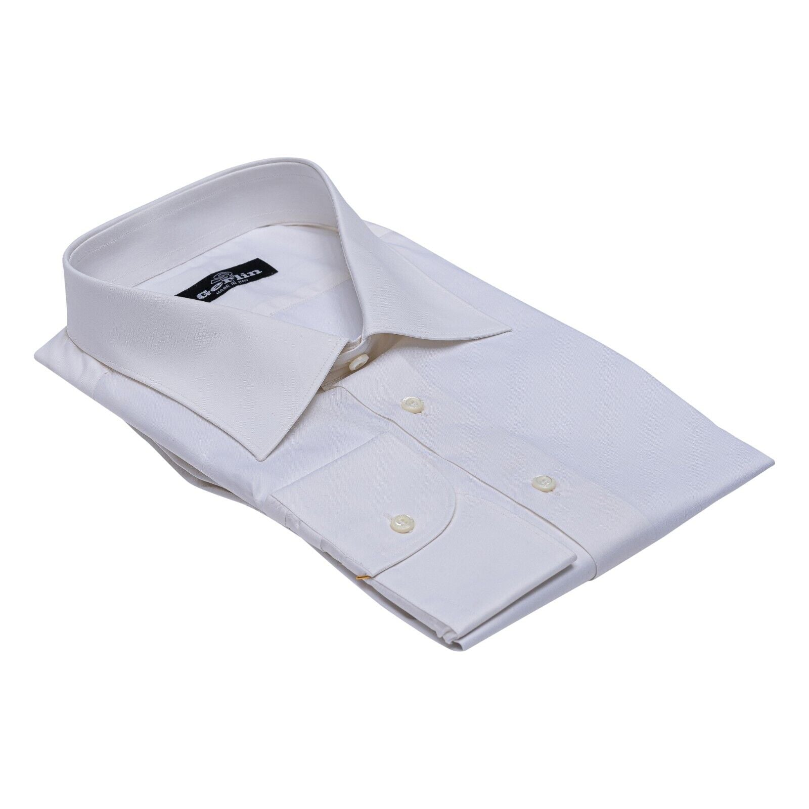 690$ LUXURY GERLIN Shirt White THOMAS MASON Fine Cotton  4D ZILLI