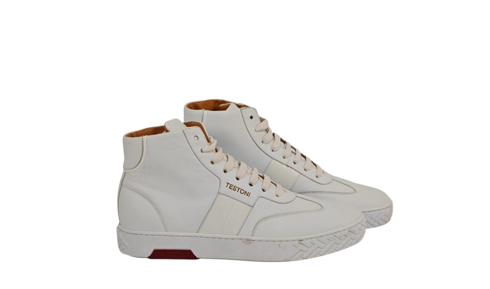 1100$ TESTONI Ravenna High Top Sneaker Nappa Leather 8 UK / 9 US / 42 IT