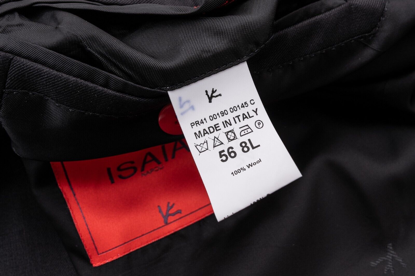 $6500 ISAIA NAPOLI "Aquaspider" Black Hand-Sewn Suit Fine Wool Drop 8L ( Long )