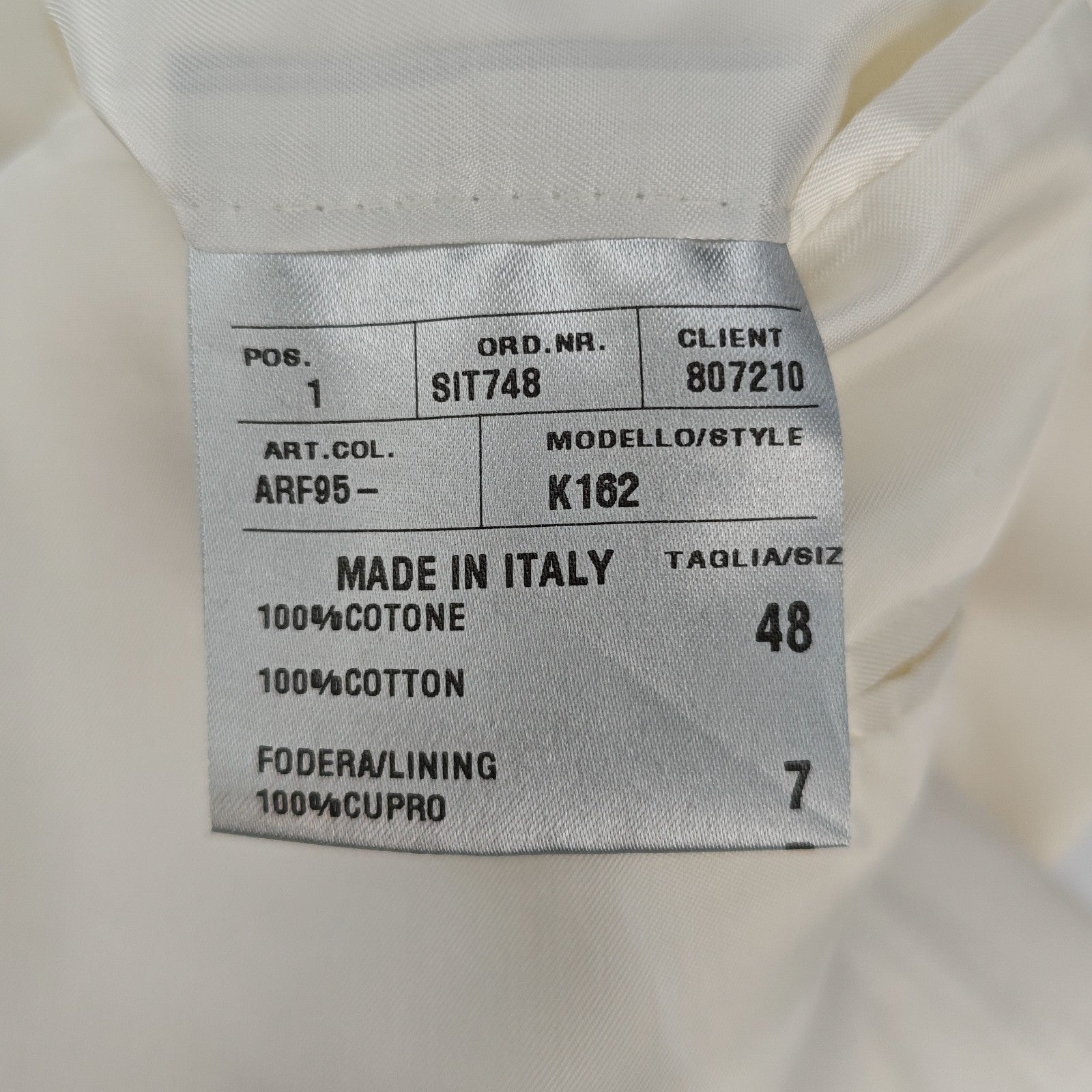 1850$ RAFFAELE CARUSO White Cotton Double Breasted Suit 38 US / 48 IT