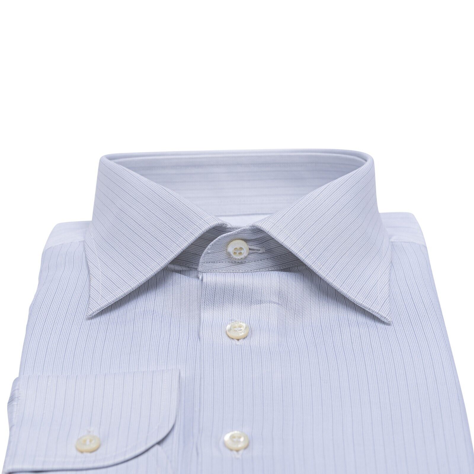 690$ LUXURY GERLIN Shirt Light Gray ALUMO Cotton 1S ZILLI