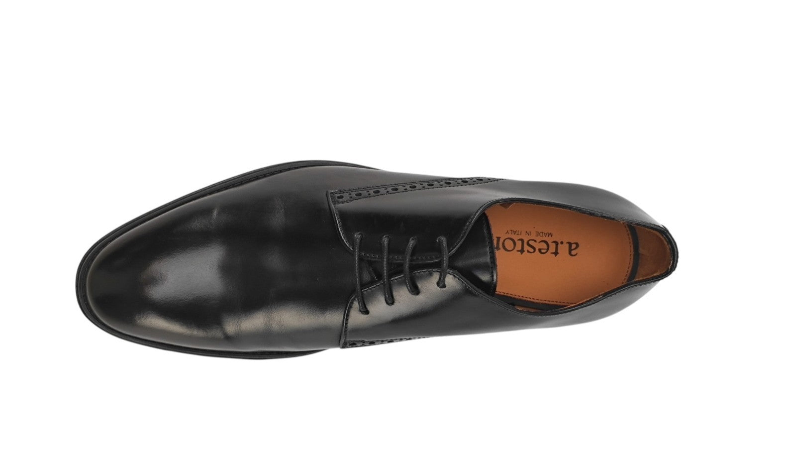 1200$ TESTONI Bologna Derby Shoes Black Calf 8 UK / 9 US / 42 IT