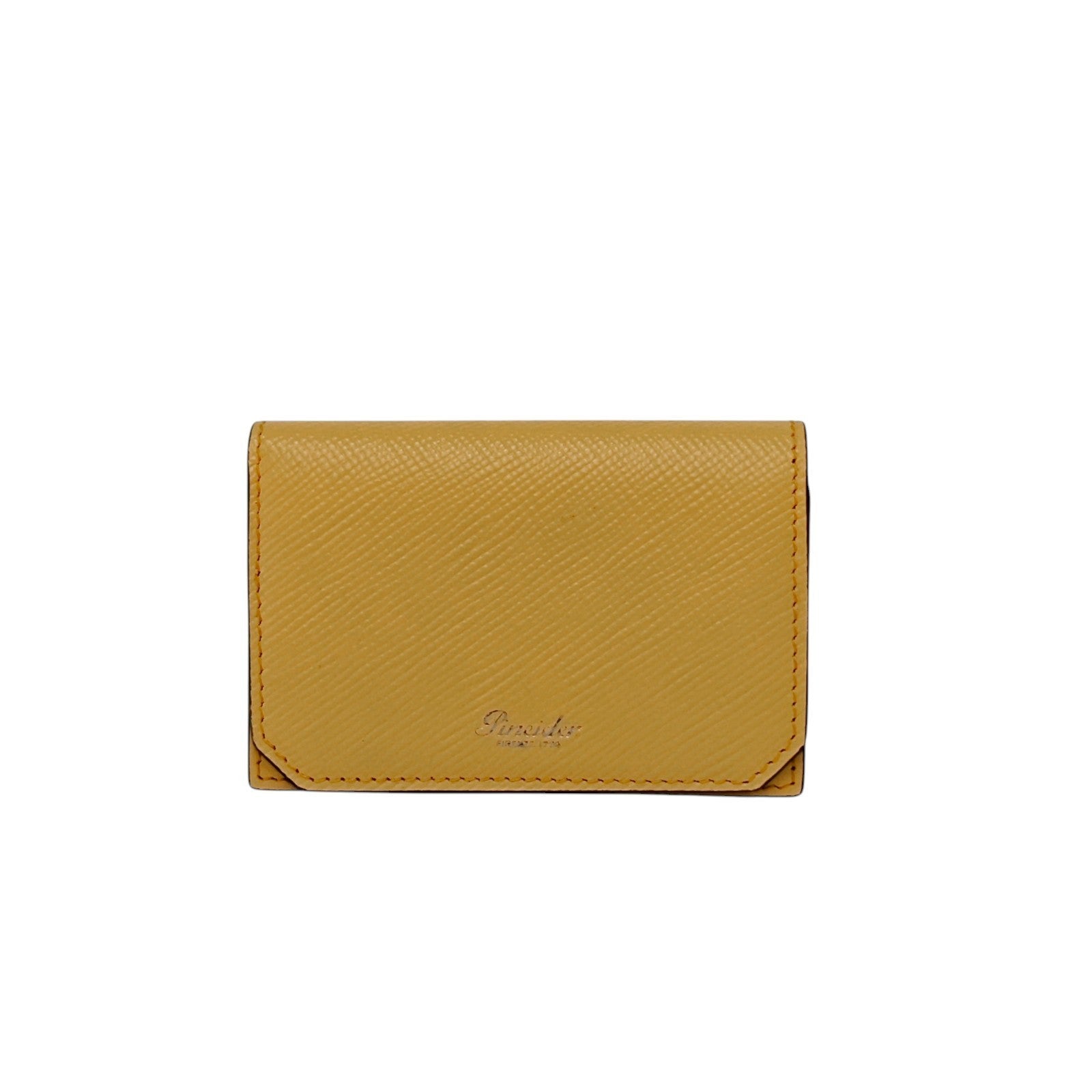 260$ PINEIDER FIRENZE 1774 Compact Folded Card Holder Saffiano Calf Egg