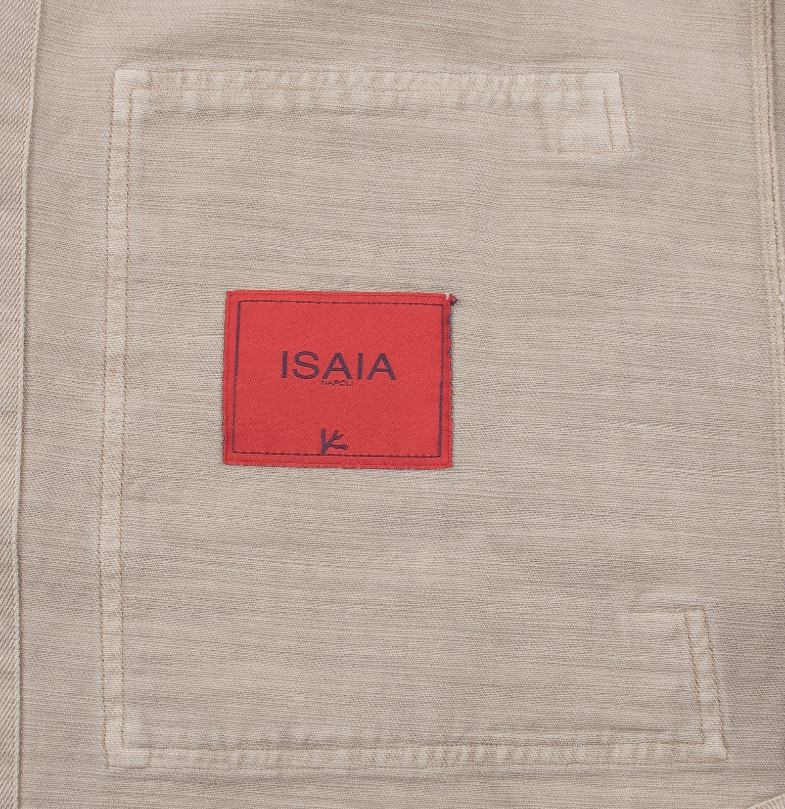 $1650 ISAIA NAPOLI Washed Sand / Beige Overshirt Jacket Denim Cotton