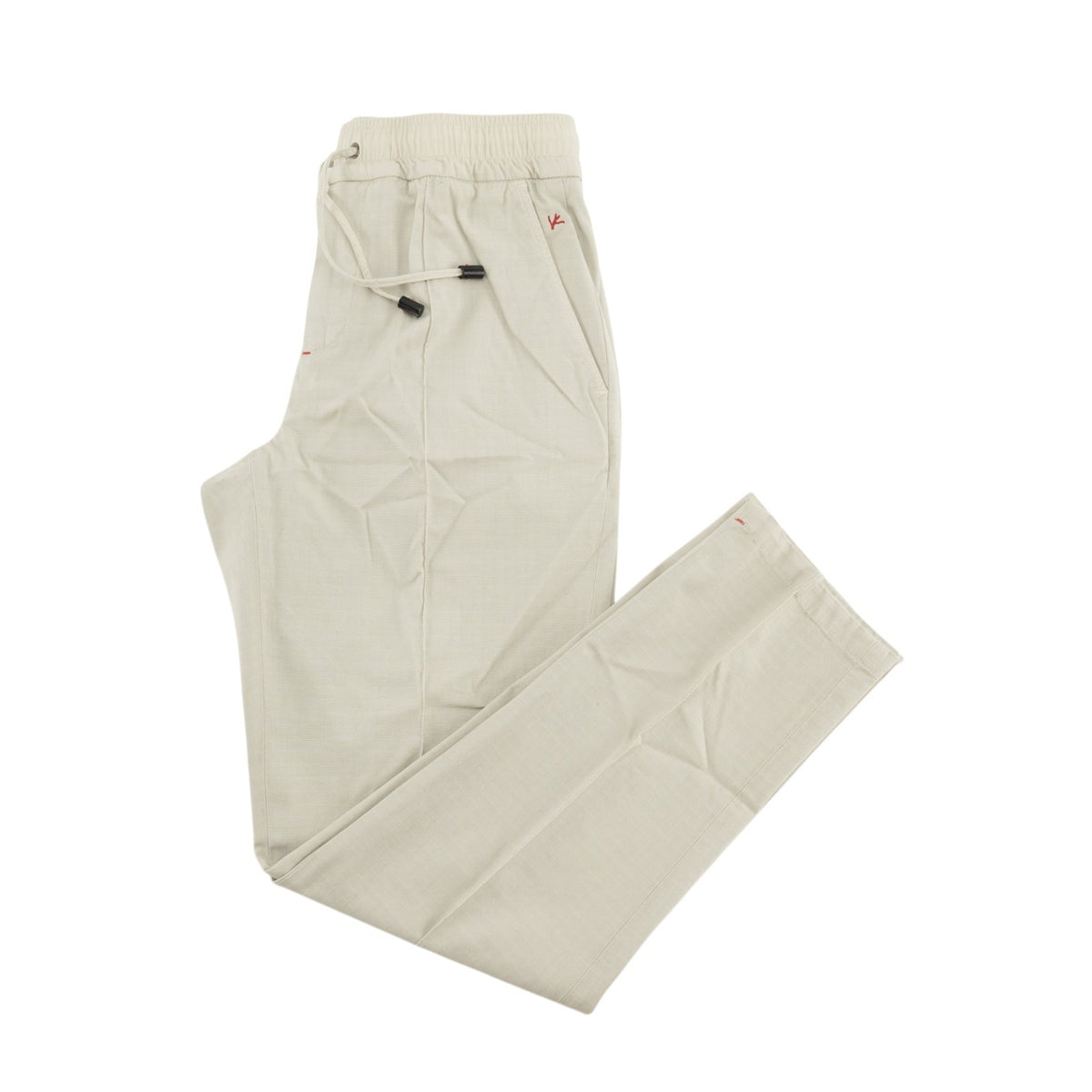 1050$ ISAIA Light Beige Drawstring Pant Cotton Regular Tapered Fit 32 US / 48 IT