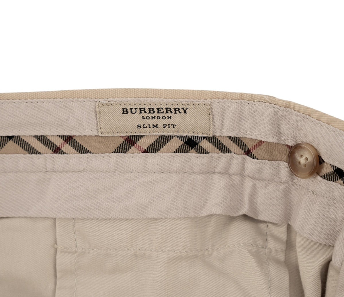 700$ BURBERRY Beige Chino Trouser Pant Cotton Slim Fit 42 US / 58 EU
