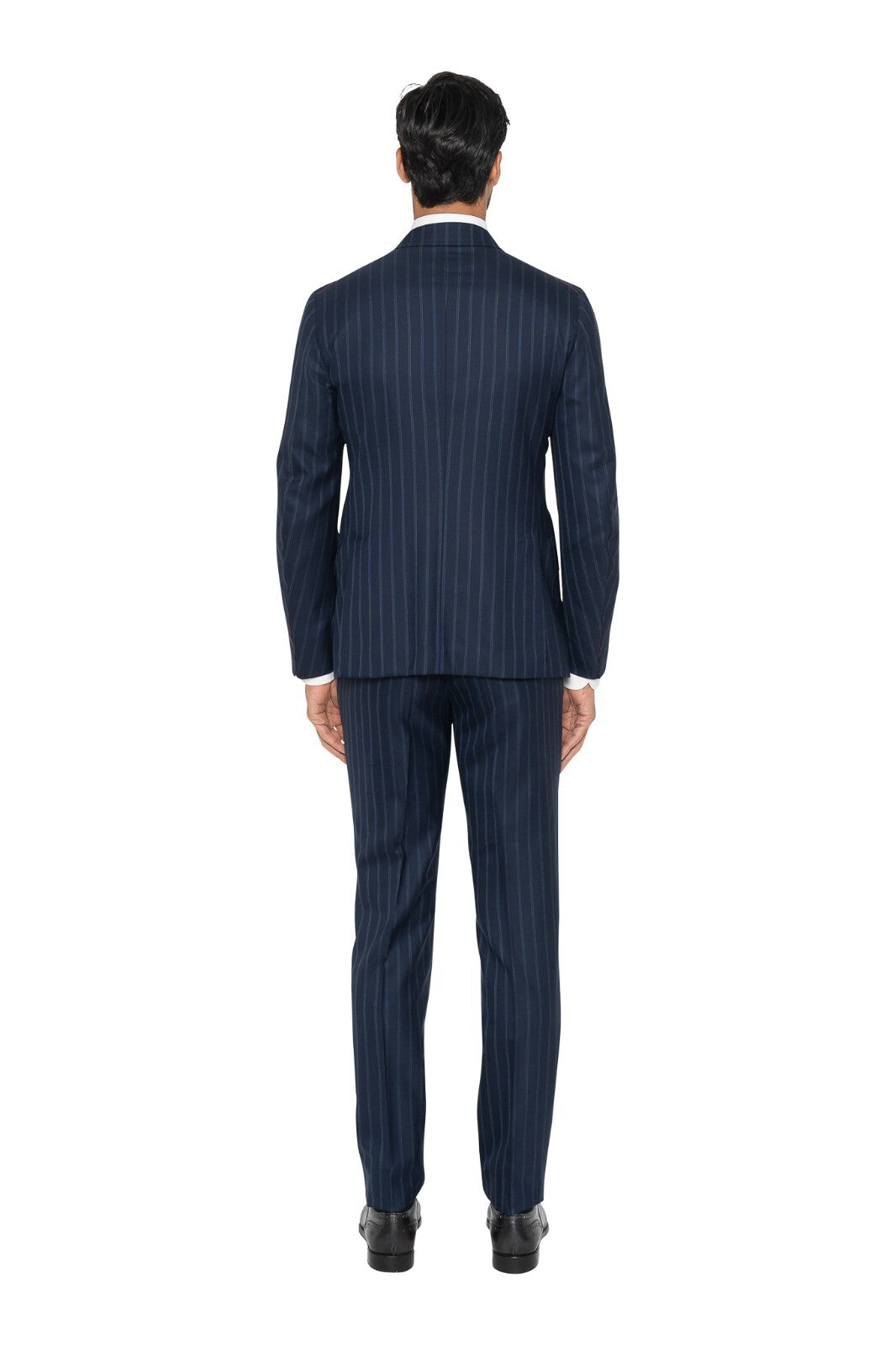 $5600 ISAIA NAPOLI Blue Hand-Sewn Striped Suit Fine Wool 36 US / 46 EU 8R