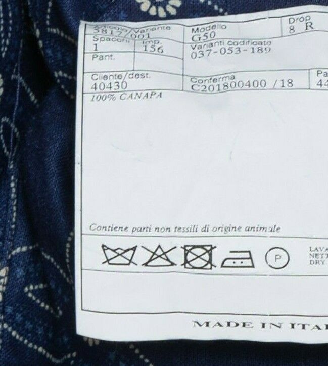 2290$ BELVEST Jacket Blue Hemp Ultra Light Natural Indigo Dye 38 US / 48 EU 8R