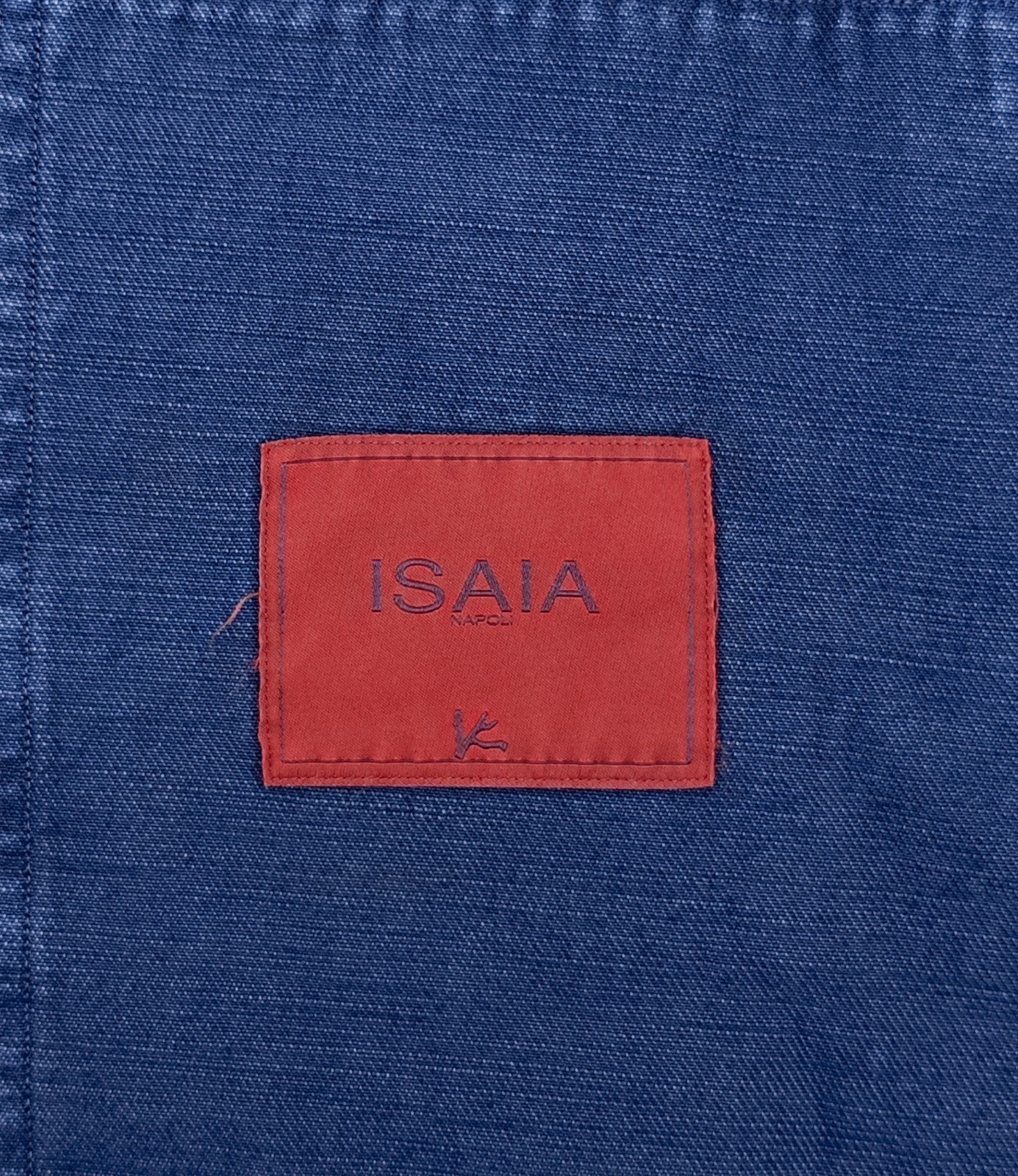 $1450 ISAIA NAPOLI Blue Hand-Sewn Overshirt Jacket Denim Cotton Size 2XL