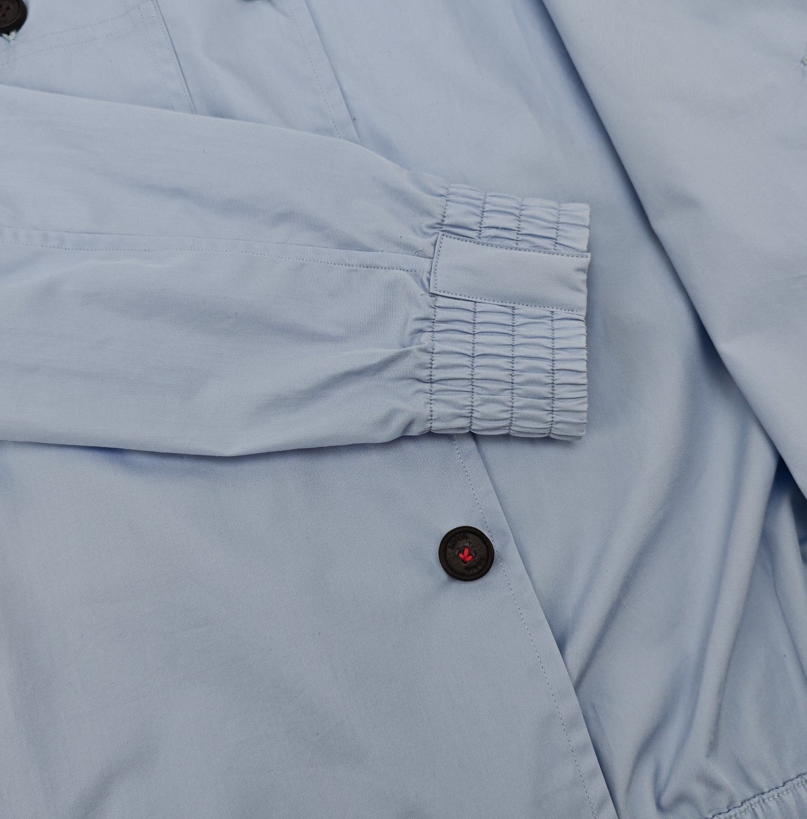 $1350 ISAIA NAPOLI Light Blue Hand-Sewn Jacket Shirt Fine Cotton 36 US / 46 EU