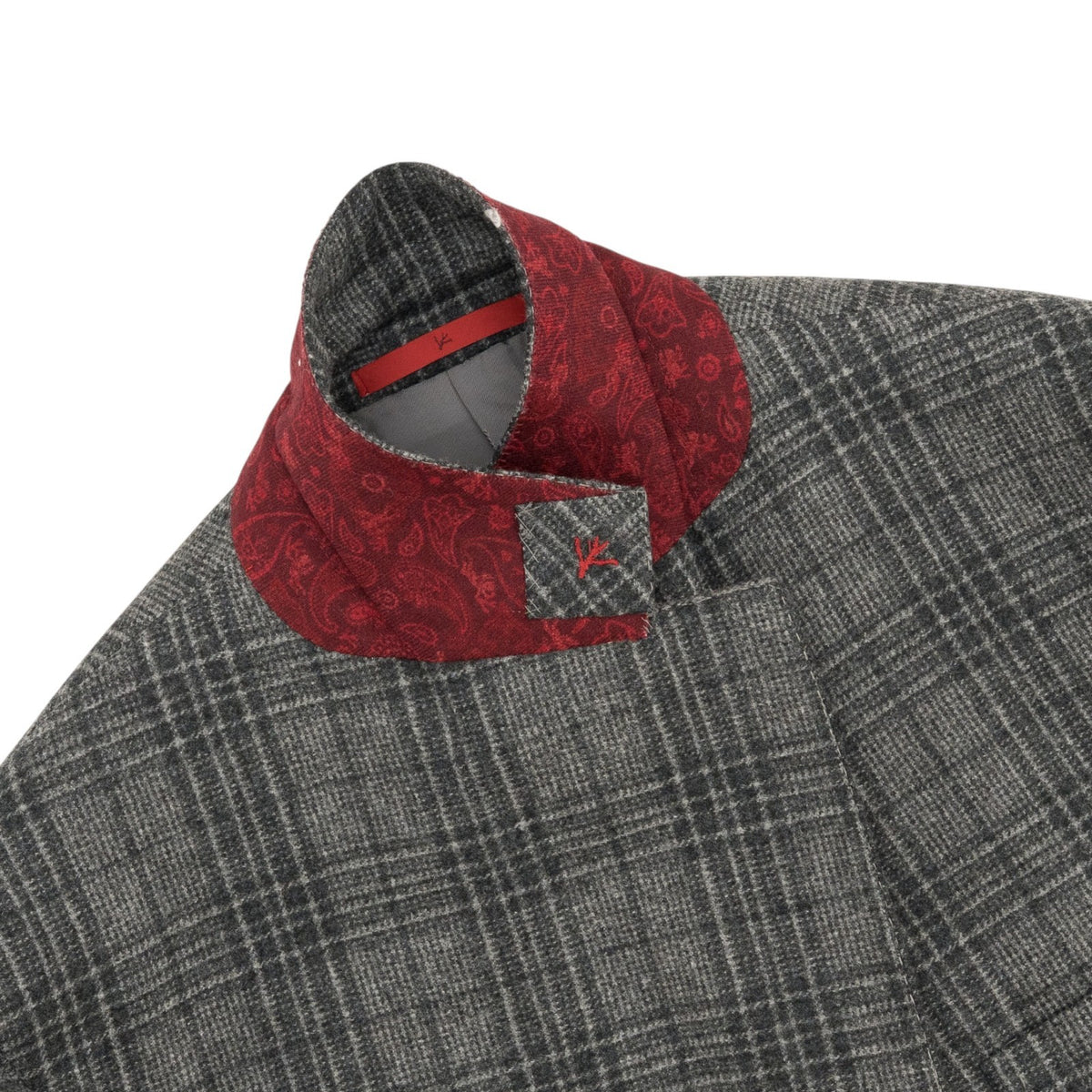 $6500 ISAIA NAPOLI "Marechiaro" Gray Suit Hand-Sewn Glen Plaid Flannel Wool