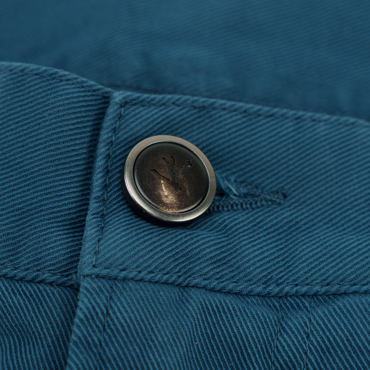 725$ ISAIA NAPOLI Petroleum Blue 5 Pocket Denim Jeans Cotton Slim 32 US / 48 EU